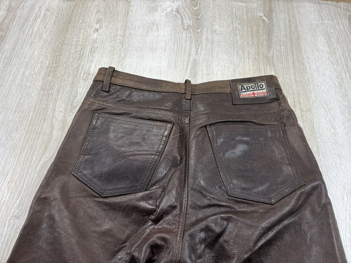 Genuine Leather × Leather × Vintage Womens biker motorcycle leather pants Apollo Size 29 Size 24" / US 00 / IT 34 - 12 Thumbnail