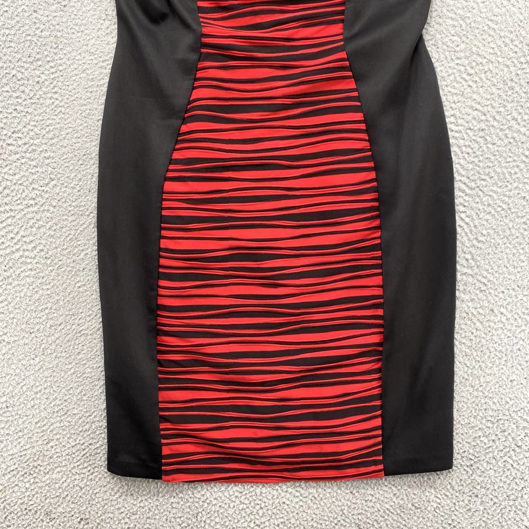 Vintage Connected Women’s Black Red Striped Sheath Sleeveless Polyester Dress Size 12 Size XL / US 12-14 / IT 48-50 - 3 Thumbnail