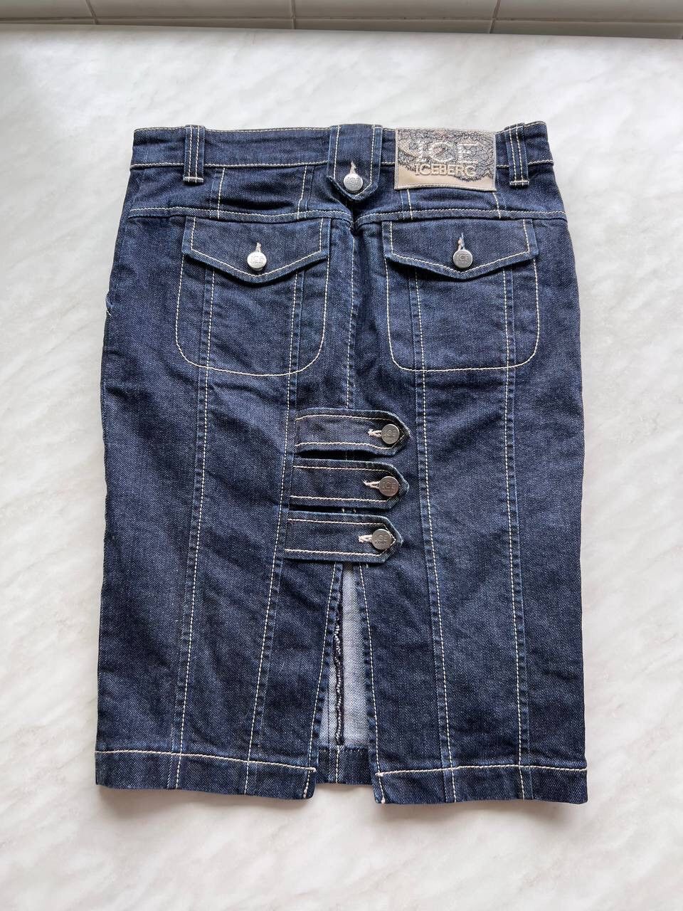 Other Vintage Iceberg button denim jeans skirt mini midi maxi 90s Size 30" / US 8 / IT 44 - 1 Thumbnail