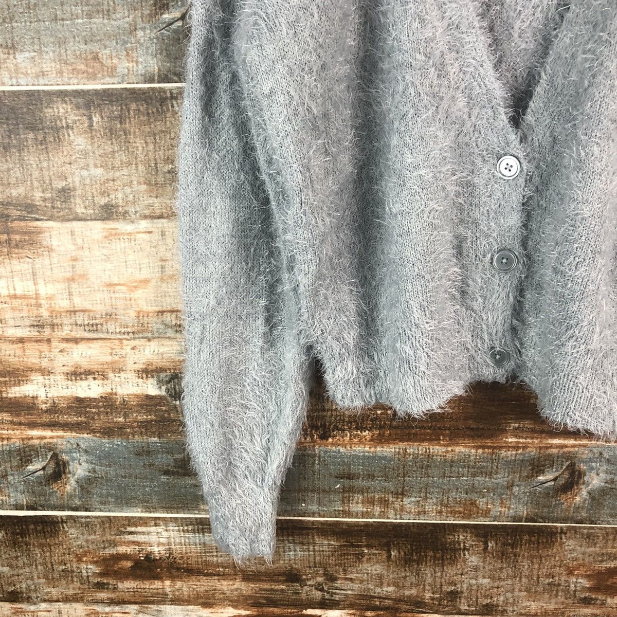 Japanese Brand DL Hyper World Gallery Gray Mohair Cardigan Knitwear #C372 Size M / US 6-8 / IT 42-44 - 7 Thumbnail