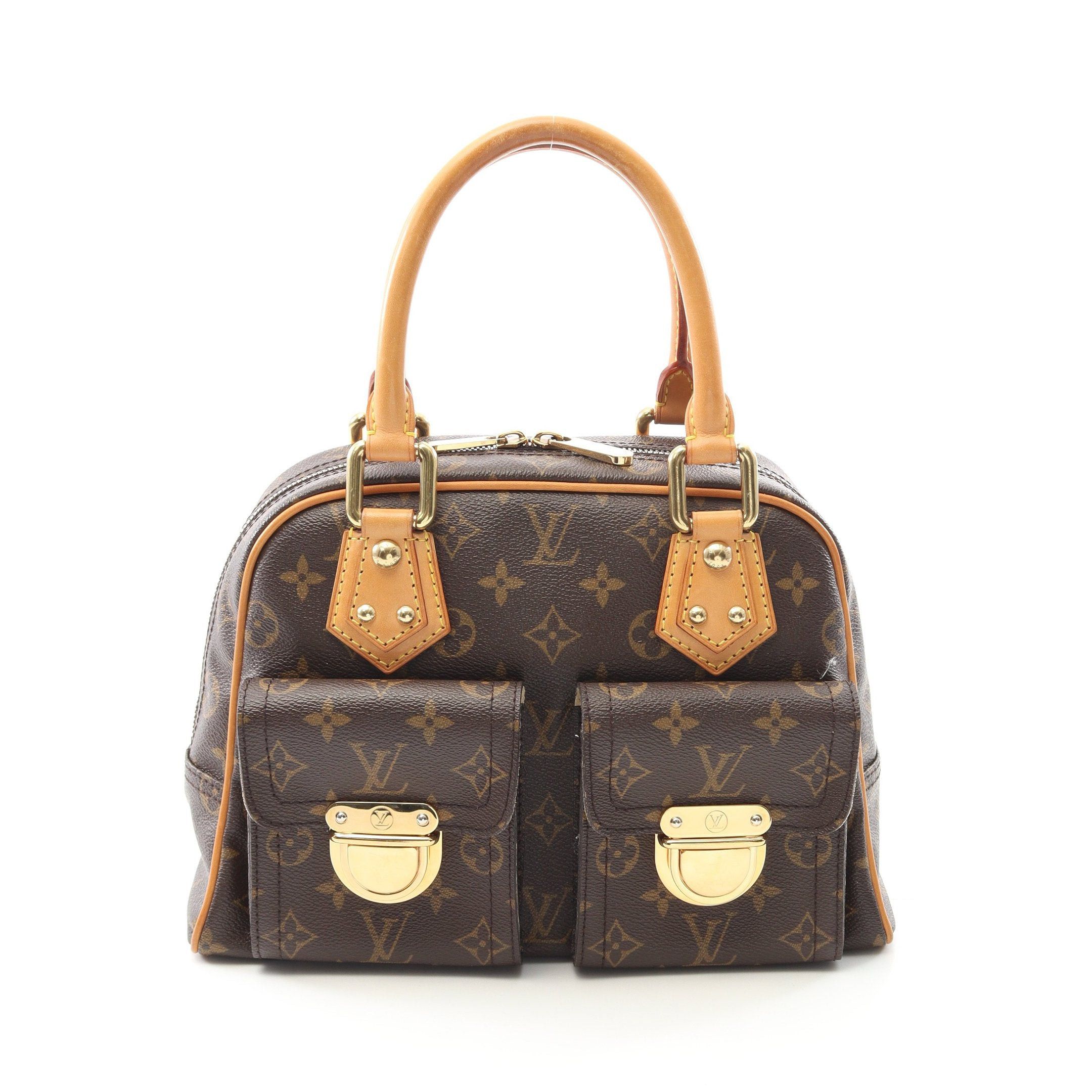 Louis Vuitton Louis Vuitton Manhattan Pm Monogram Handbag Leather Brown Size ONE SIZE - 1 Thumbnail