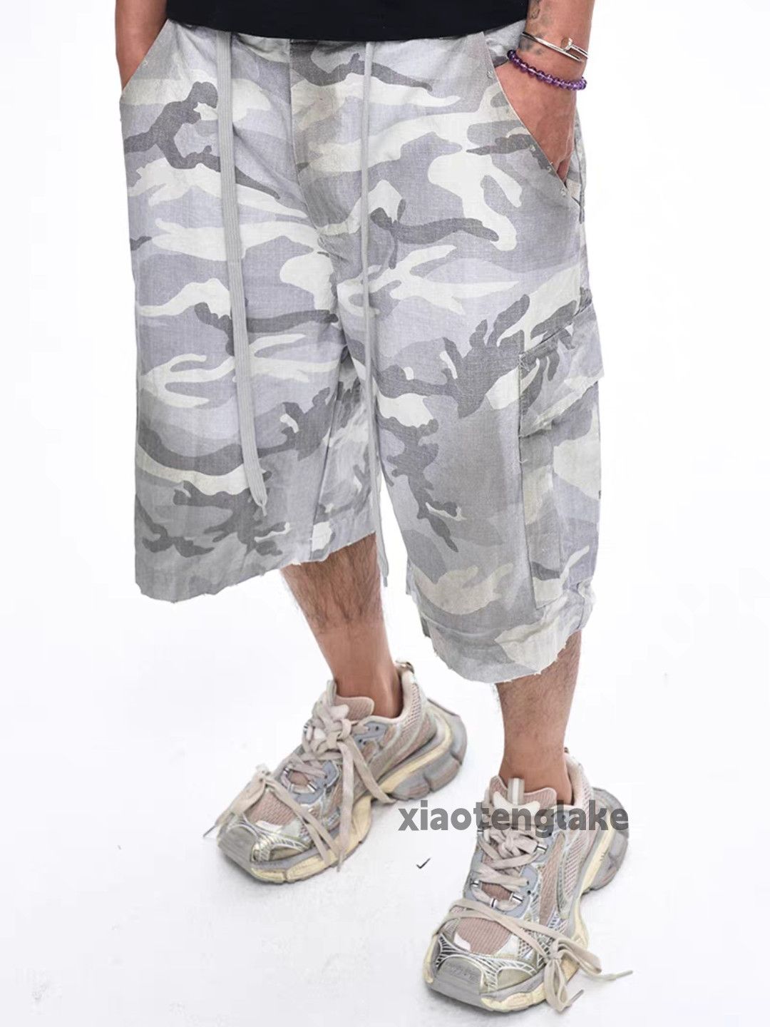 Vintage Utility loose baggy skate hiphop stain cargo shorts Size US 34 / EU 50 - 6 Thumbnail