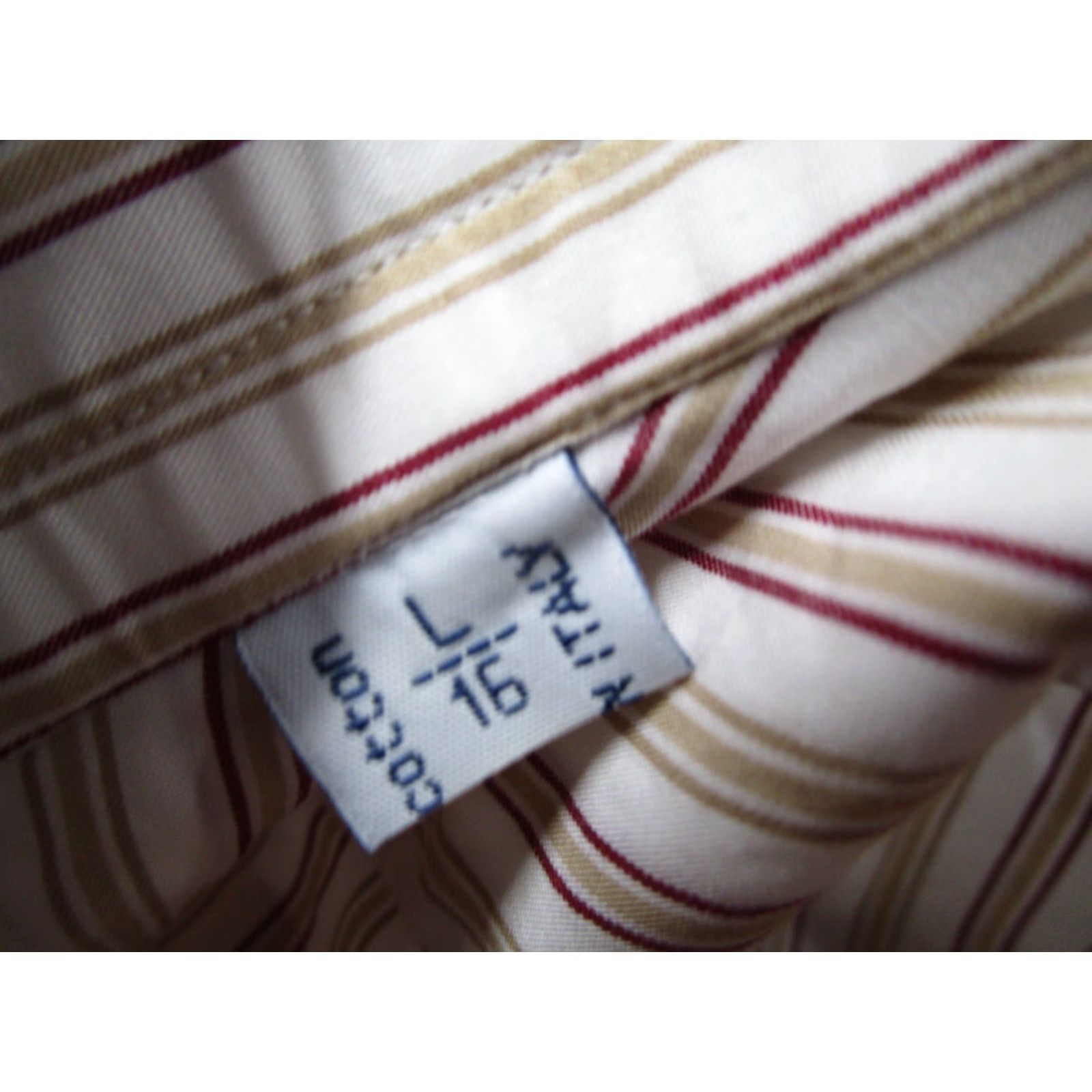 Brioni VINTAGE Brioni Dress Shirt Large 16 Beige Striped Long Sleeve Button Up Italian Designer Mens Size 42R - 4 Thumbnail