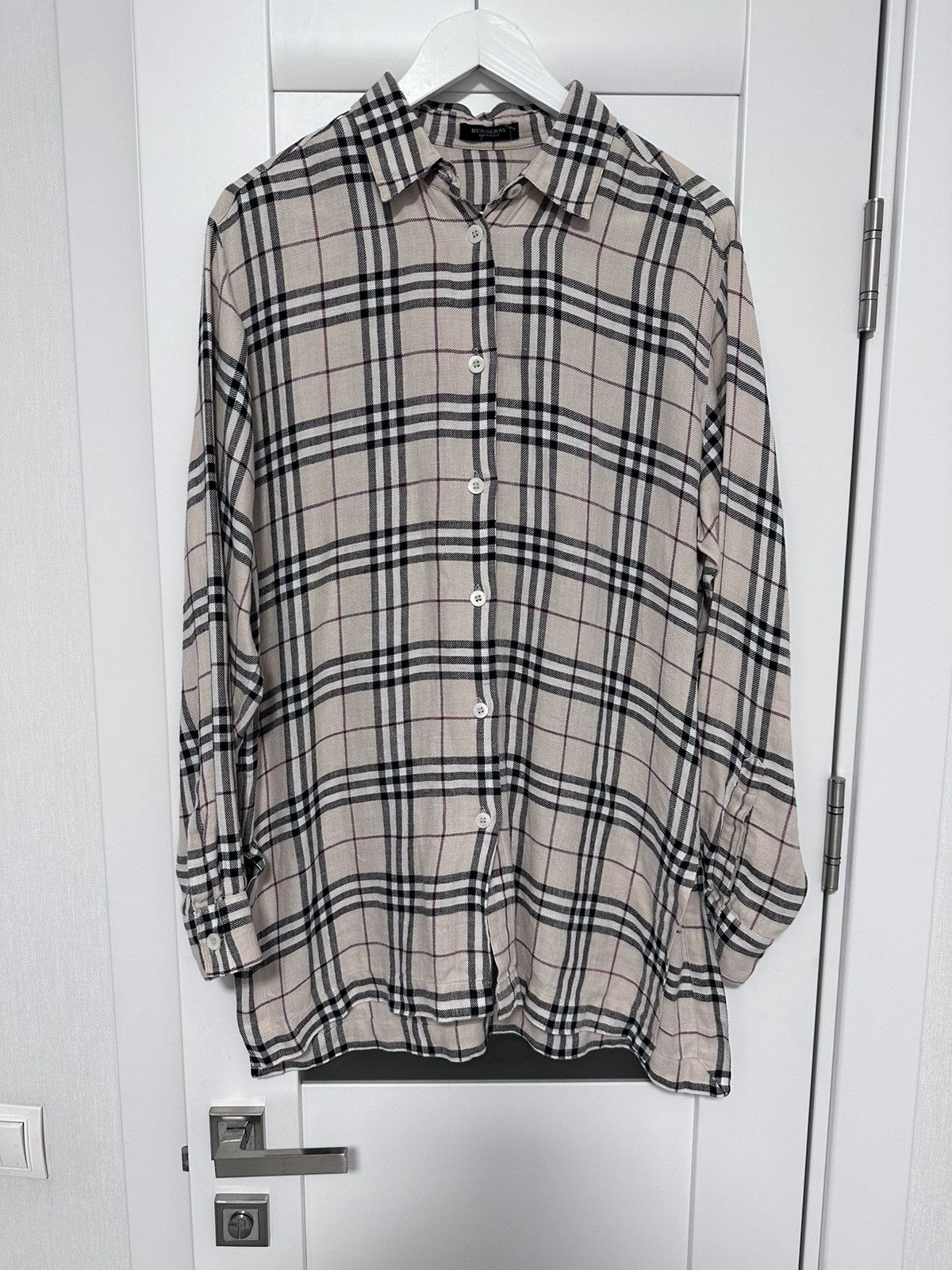 Burberry × Designer × Vintage VTG Burberry Shirt Women’s Linen Check Nova Size US8 GB 12 Size M / US 6-8 / IT 42-44 - 1 Thumbnail
