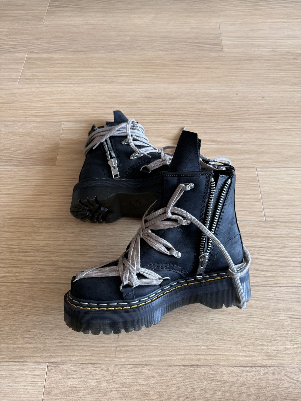 Dr. Martens × Rick Owens Dr. Martens 1460 DRKSHDW Quad Sole Mega Lace Boot Size US 9 / IT 39 - 1 Thumbnail