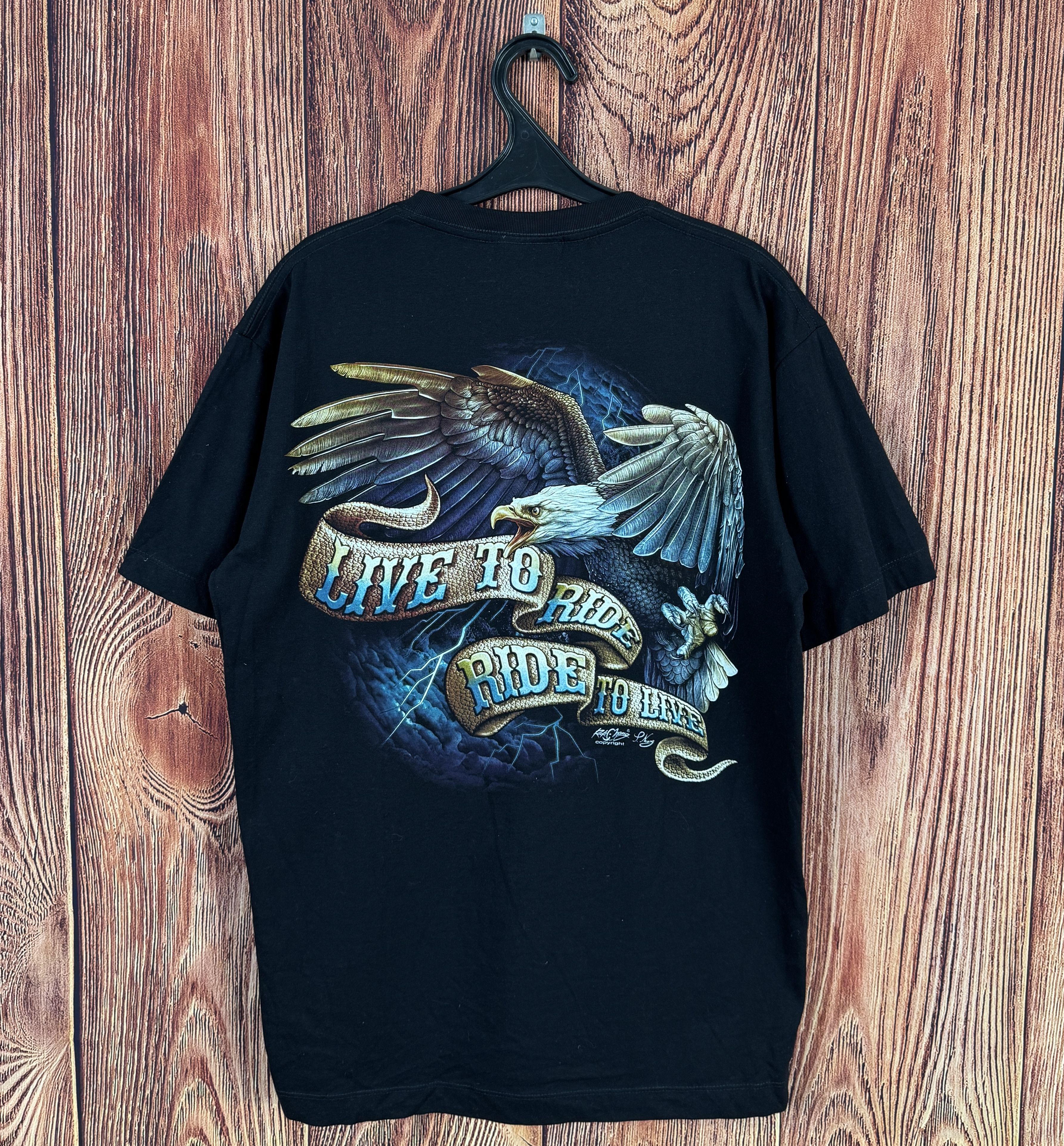 Other Rock Chang Live To Ride Black T-Shirt Size US L / EU 52-54 / 3 - 2 Thumbnail