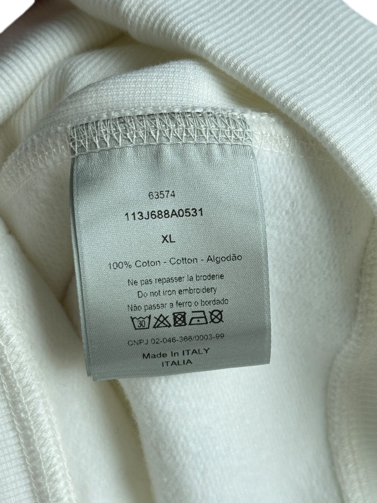 Dior Dior Flower Embroidered Logo White Sweatshirt Hoodie Size US XL / EU 56 / 4 - 8 Thumbnail