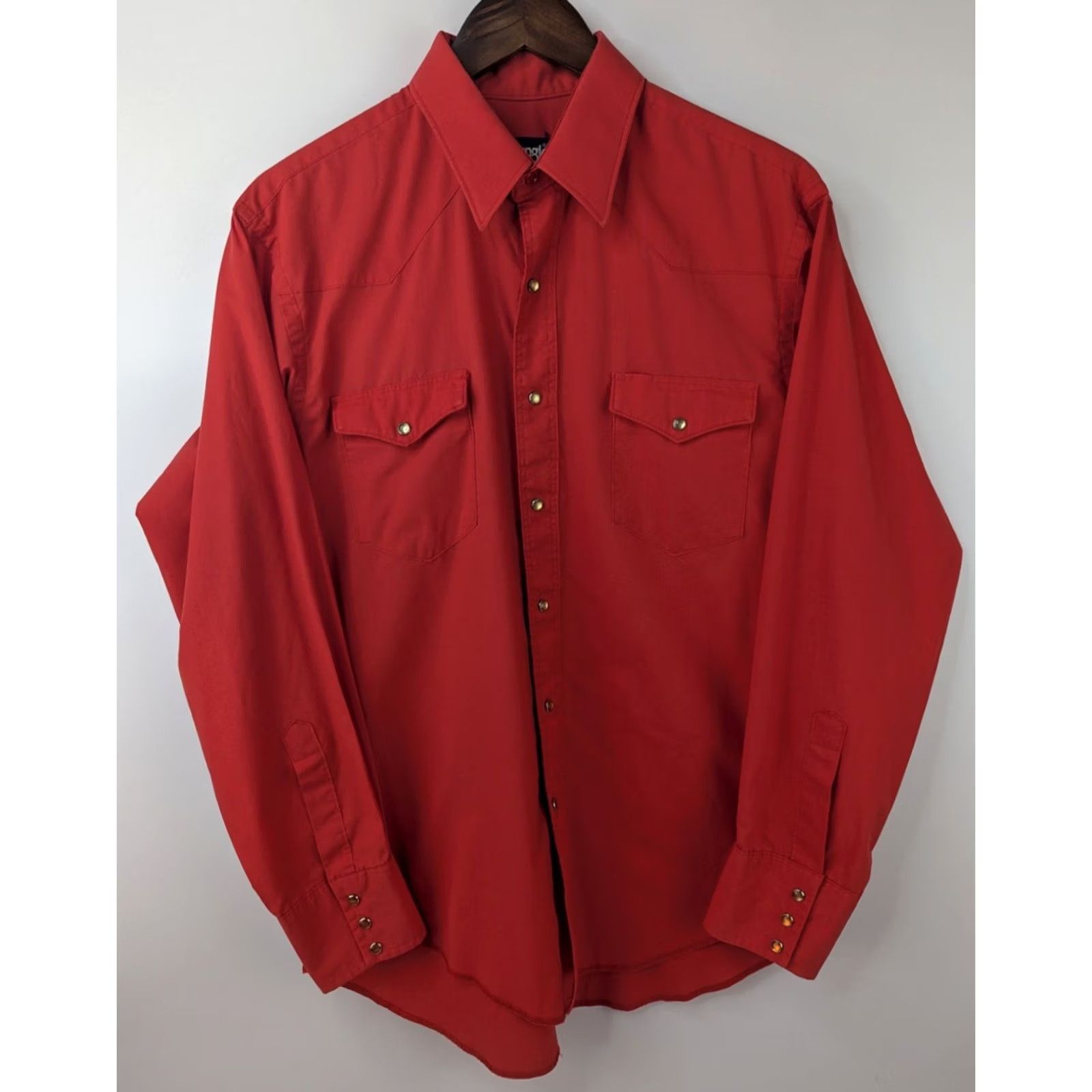 Wrangler VINTAGE Wrangler Shirt Mens Red Cowboy Cut X-Long Tails Pearl Snap USA 16x34 Button-Up Size US S / EU 44-46 / 1 - 3 Thumbnail