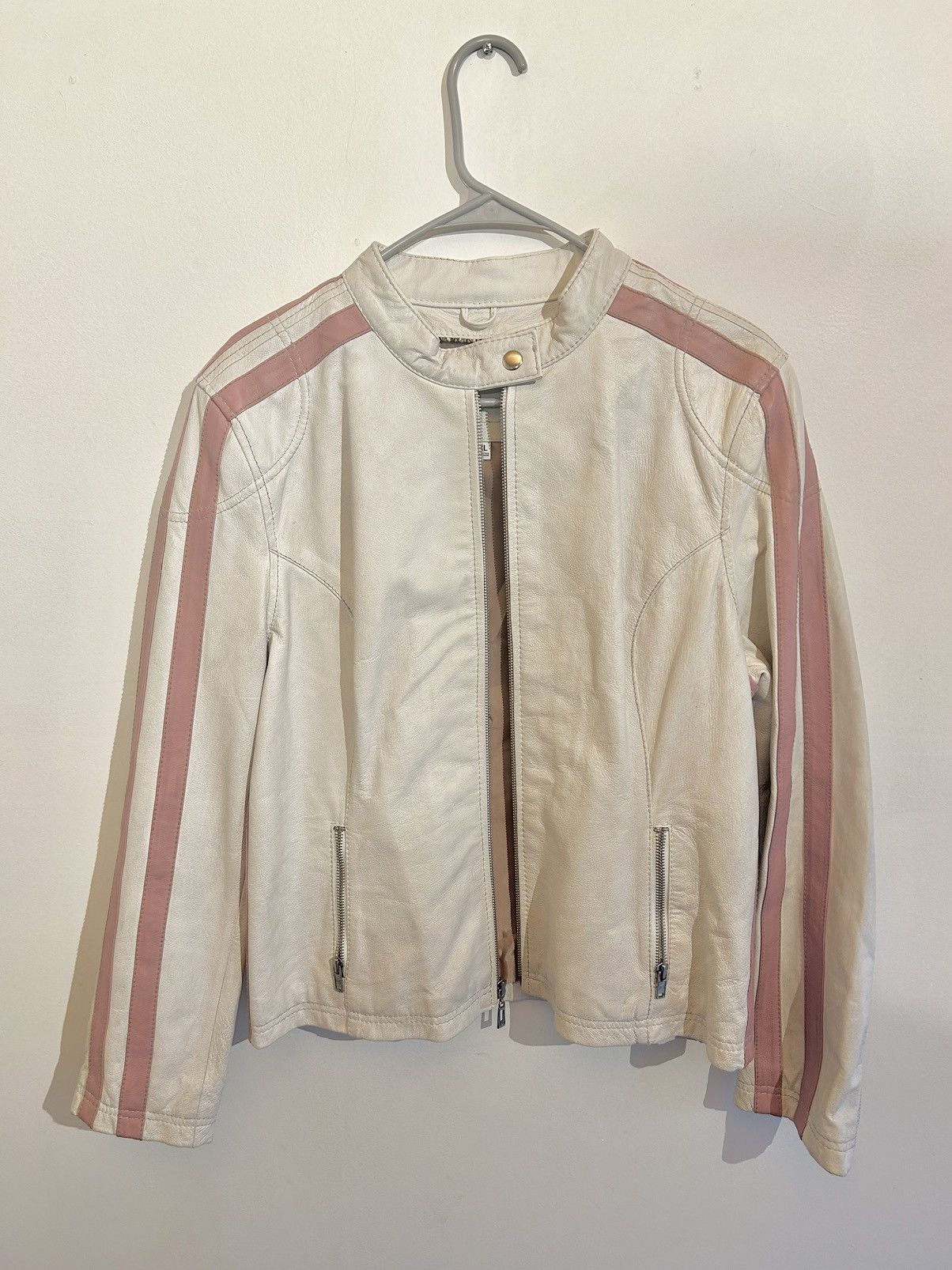 Wilsons Leather Wilson Leather Moto Jacket (Pink Stripes) | Grailed