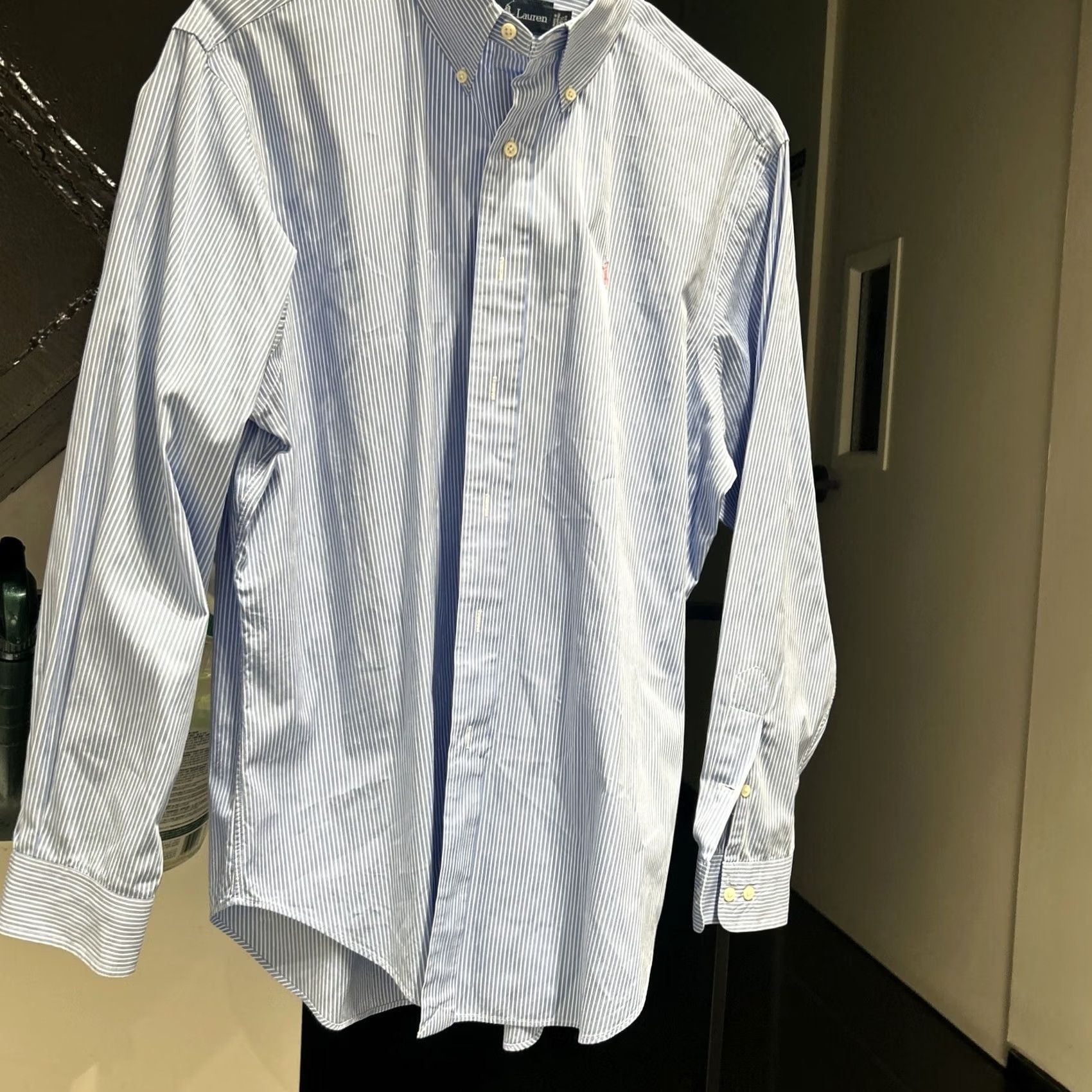 Ralph Lauren Ralph Lauren Polo Shirt Men Blue Stripe Classic Fit Oxford 16.5 B Size US XL / EU 56 / 4 - 5 Thumbnail