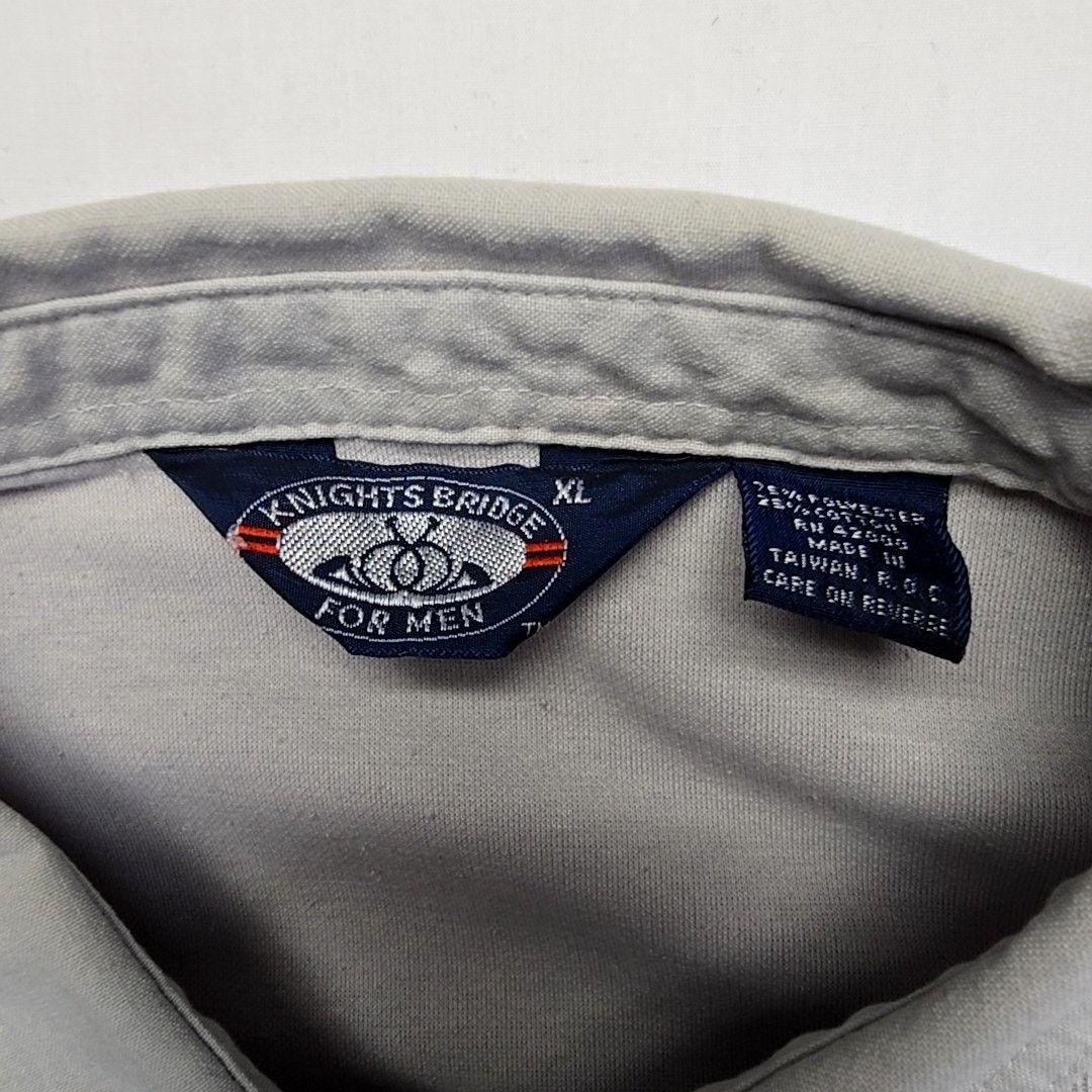 Vintage Vintage Knightsbridge Shirt Gray Ribbed XL Polo Long Sleeve Size US XL / EU 56 / 4 - 10 Thumbnail