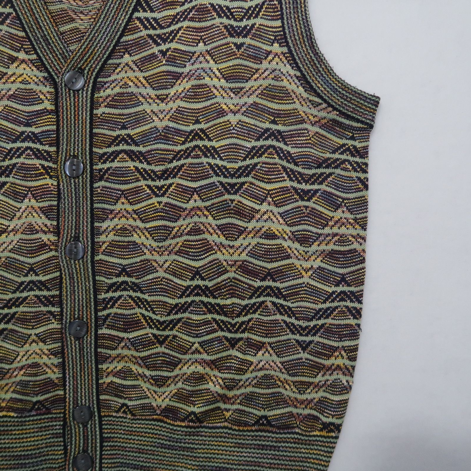 Missoni Vintage 90s Missoni Psychedelic Wave Cardigan Knit Vest Size US M / EU 48-50 / 2 - 5 Thumbnail