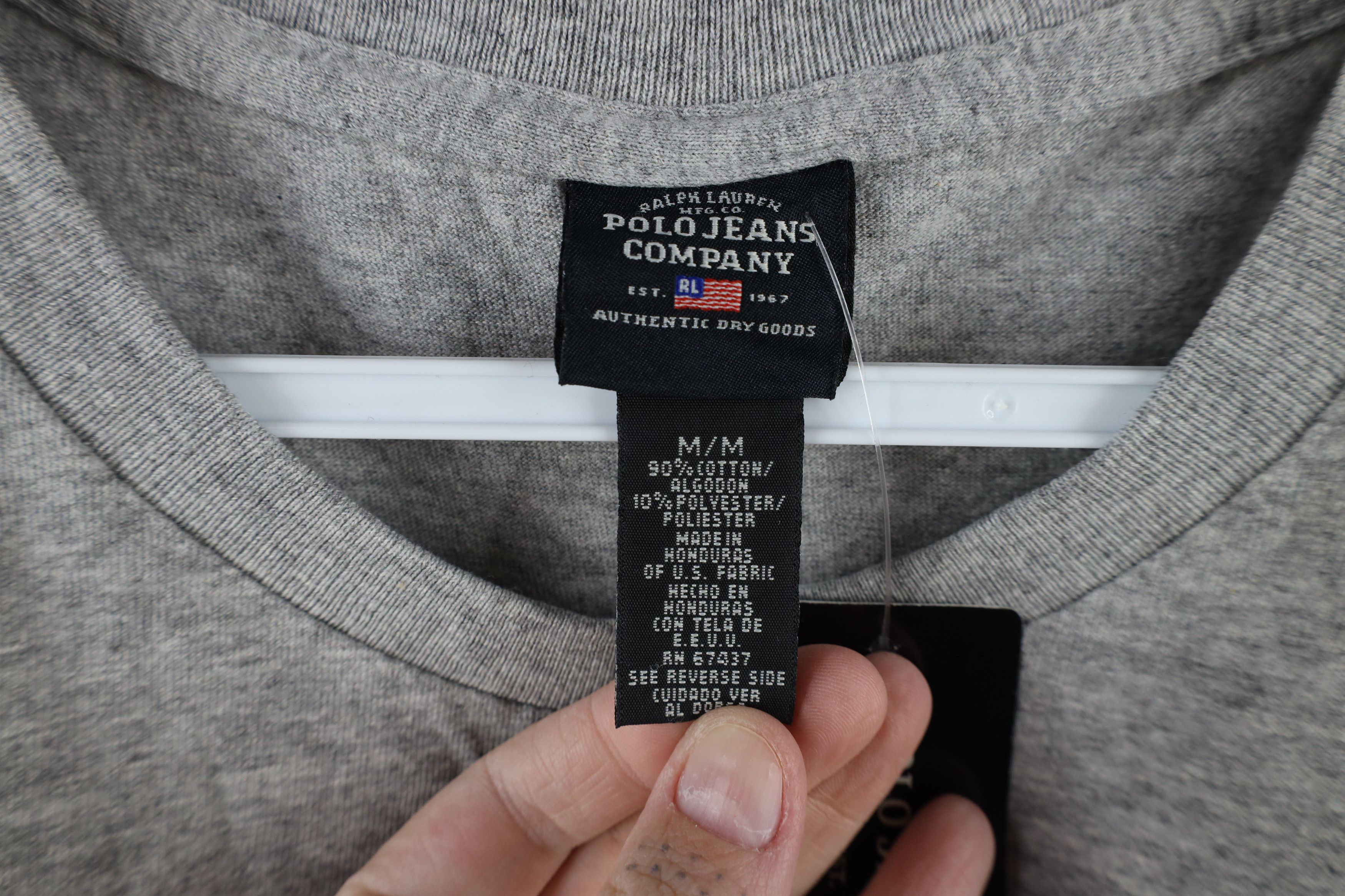 Ralph Lauren × Vintage Deadstock Vintage 90s Ralph Lauren Spell Out T-Shirt Gray Size US M / EU 48-50 / 2 - 4 Thumbnail