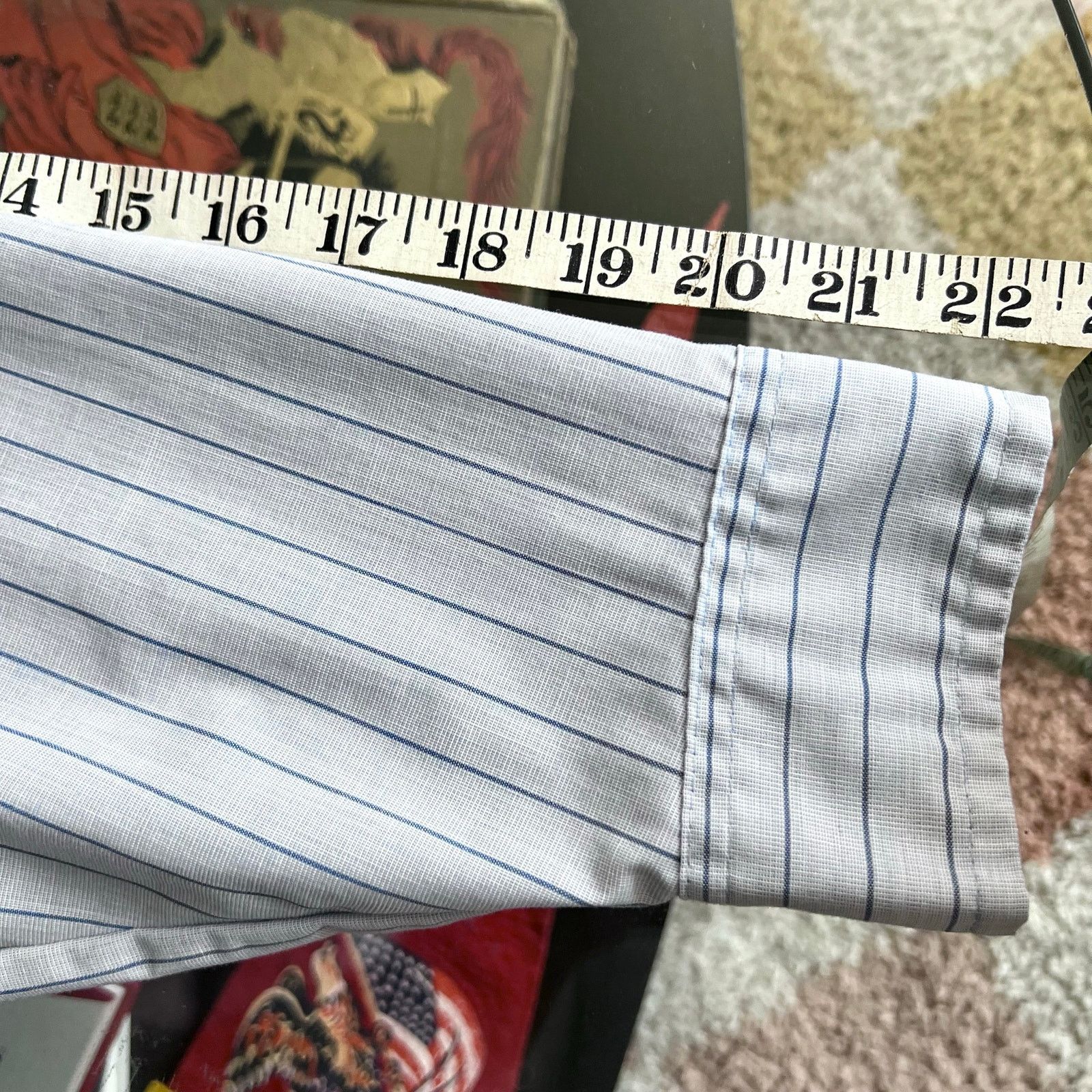 Vintage 70s Montgomery Ward Shirt | Blue Striped Button Up | Size M Size US M / EU 48-50 / 2 - 14 Thumbnail