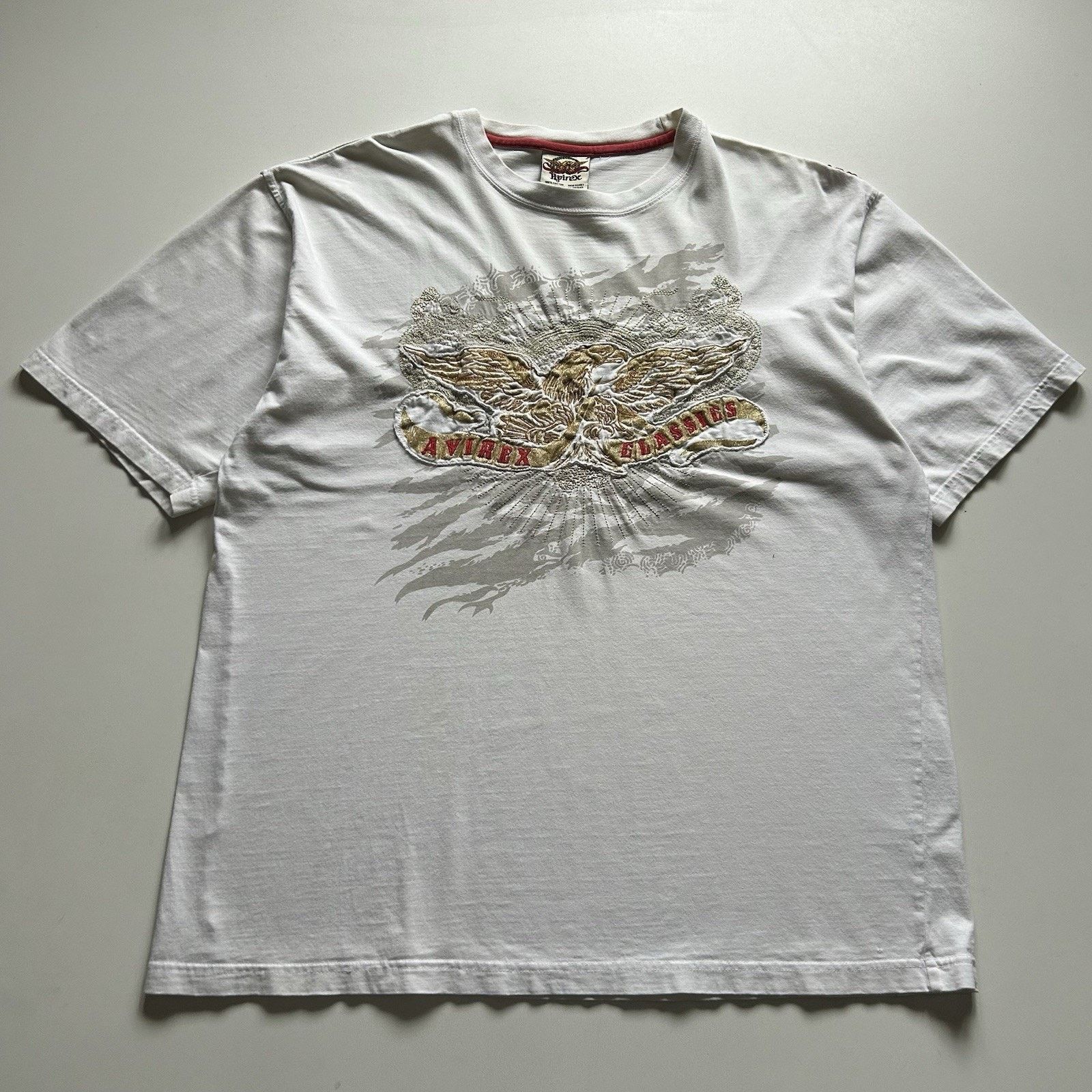 Vintage Avirex Classics T-Shirt Large Cotton Y2K Embroidered