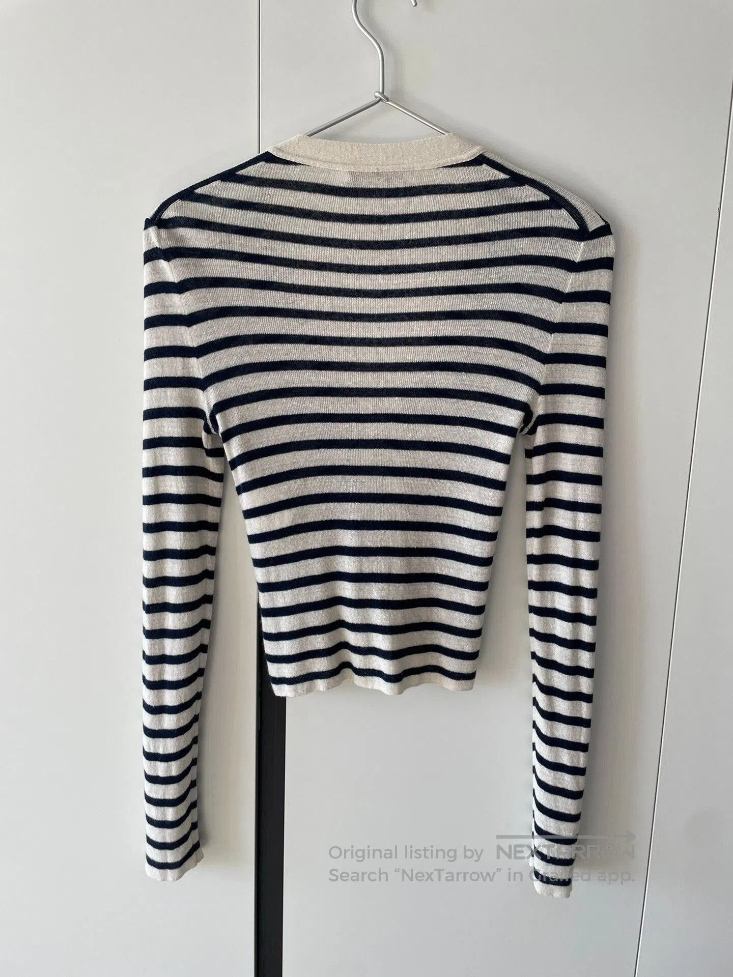 Dior Dior Linen Stripe Gold Button Cardigan. Size XXS / US 00 / IT 34 - 2 Thumbnail