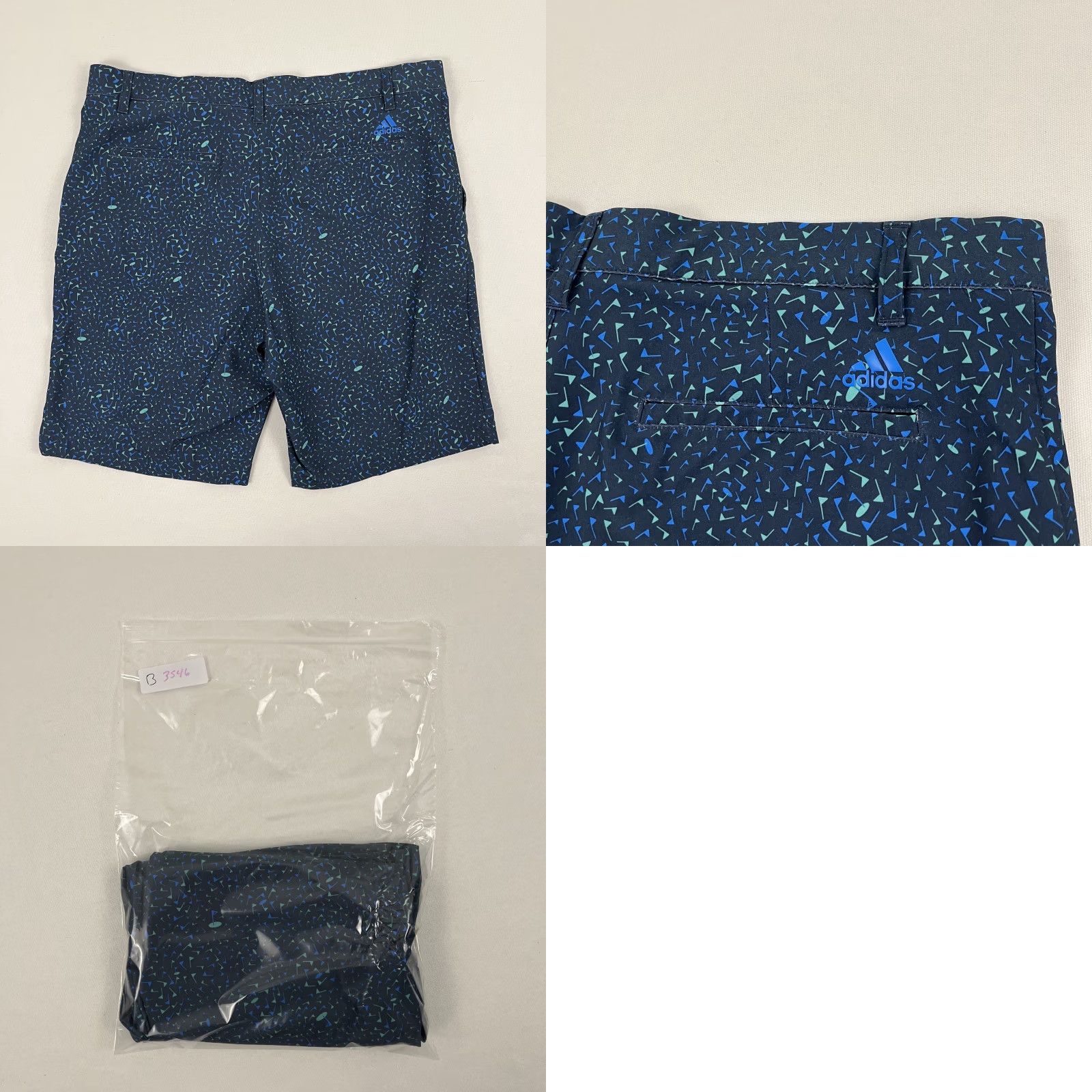 Adidas Adidas Chino Shorts Mens 34 X 9" Blue Golf Ultimate Flag Printed Casual Stretch Chino Shorts Size US 34 / EU 50 - 8 Thumbnail