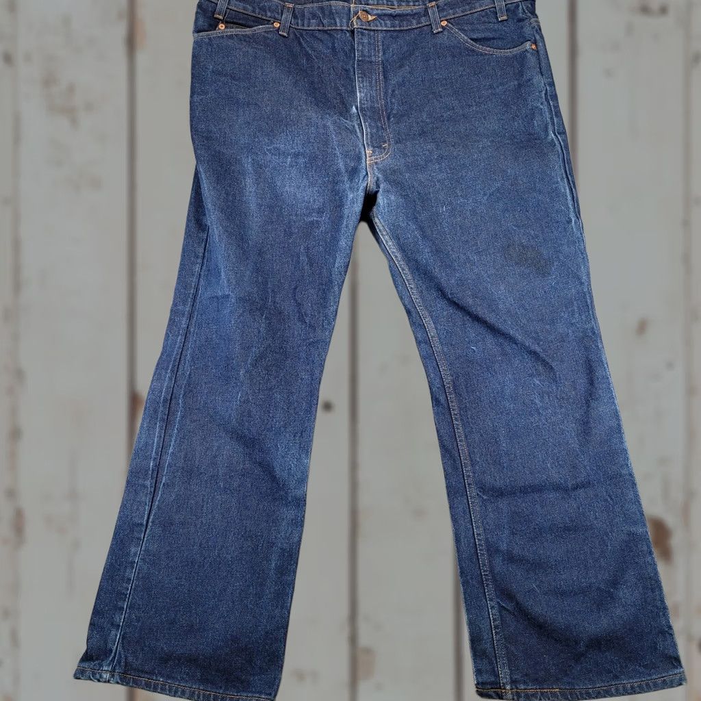 Levi's VINTAGE Levis 517 Orange Tab Mens 46x30 Blue Denim Bootcut Jeans Made USA 1096 Size US 30 / EU 46 - 1 Thumbnail