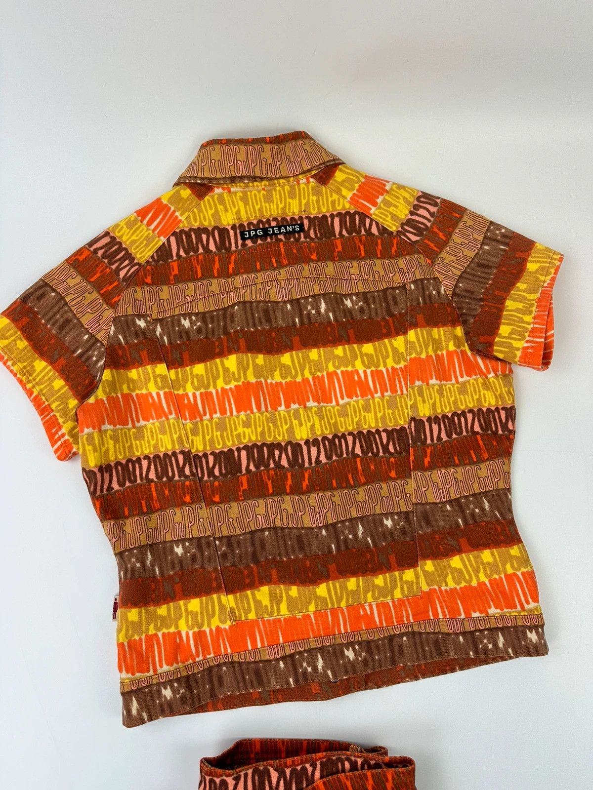 Jean Paul Gaultier JPG 00’s Shirt Denim Pants Set Monogram Orange Red Size M / US 6-8 / IT 42-44 - 6 Thumbnail