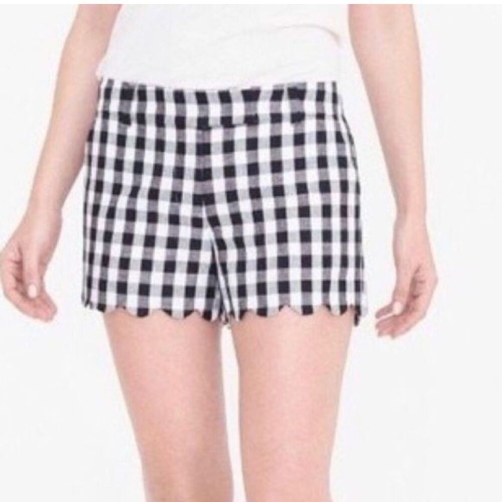 Other NWOTJ crew size 4, black-and-whitel gingham linen shorts Size 27" / US 4 / IT 40 - 1 Thumbnail