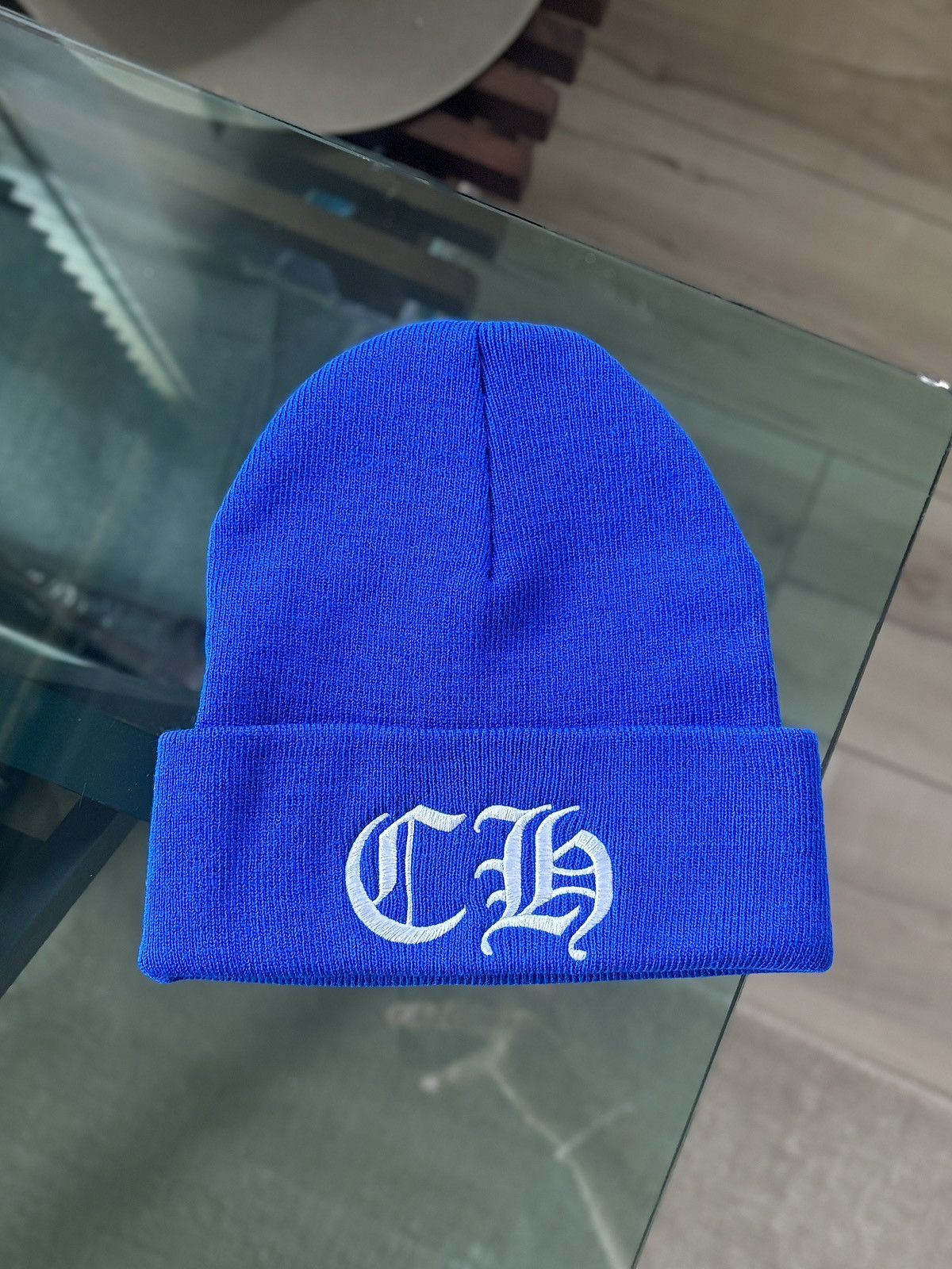 Chrome Hearts NEW | CHROME HEARTS | BLUE CH LOGO BEANIE Size ONE SIZE - 1 Thumbnail
