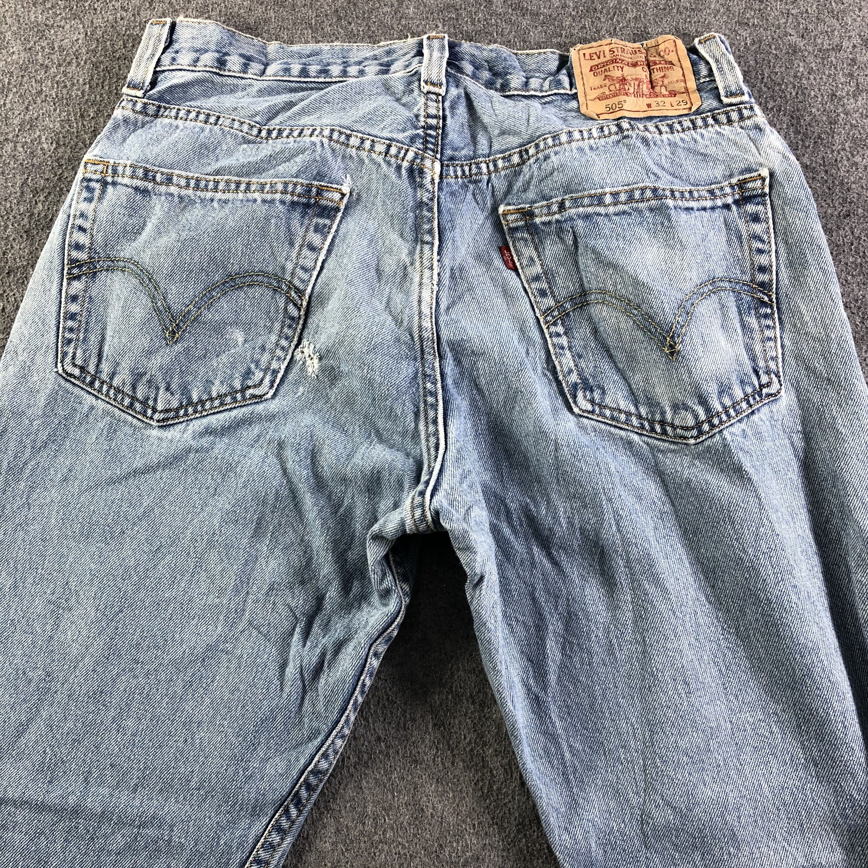 Levi's Vintage Blue Wash Levis 505 Jeans-J4190 Size US 32 / EU 48 - 4 Thumbnail