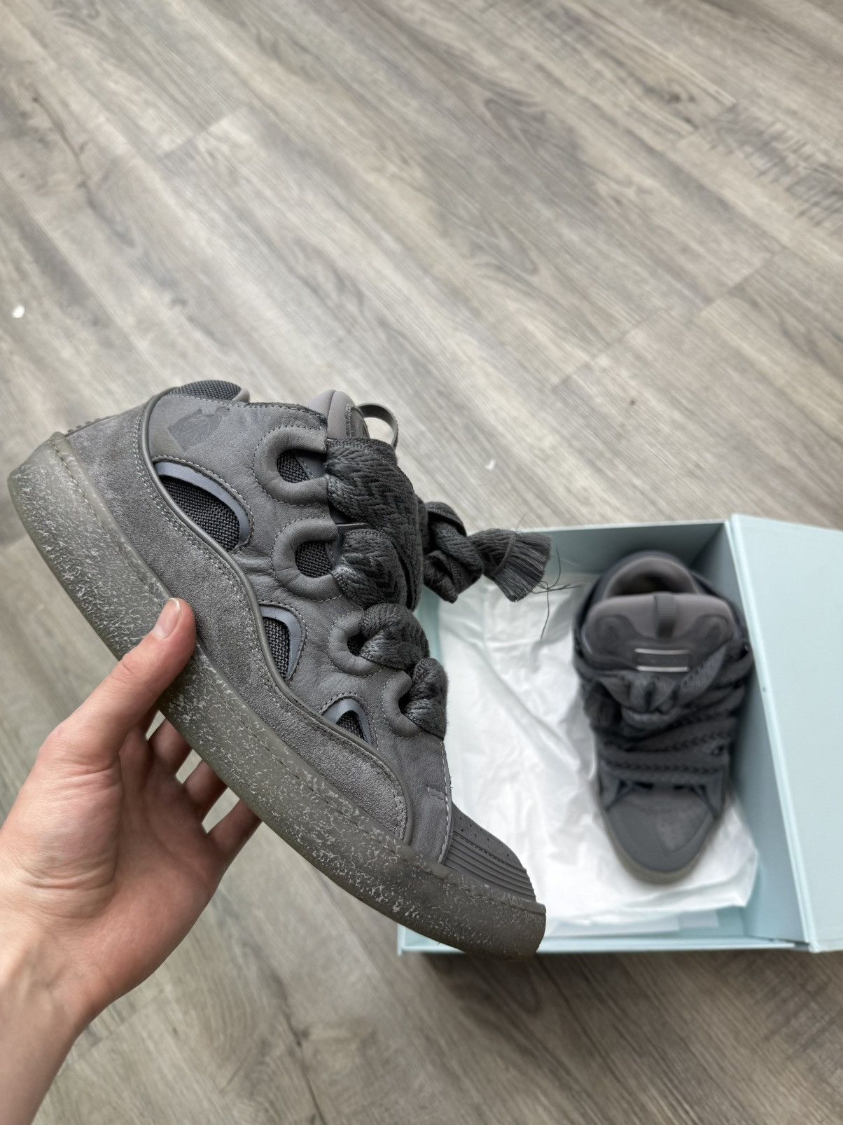 Lanvin Lanvin - Leather Curb Speckled Effect Sneaker Size US 13 / EU 46 - 1 Thumbnail