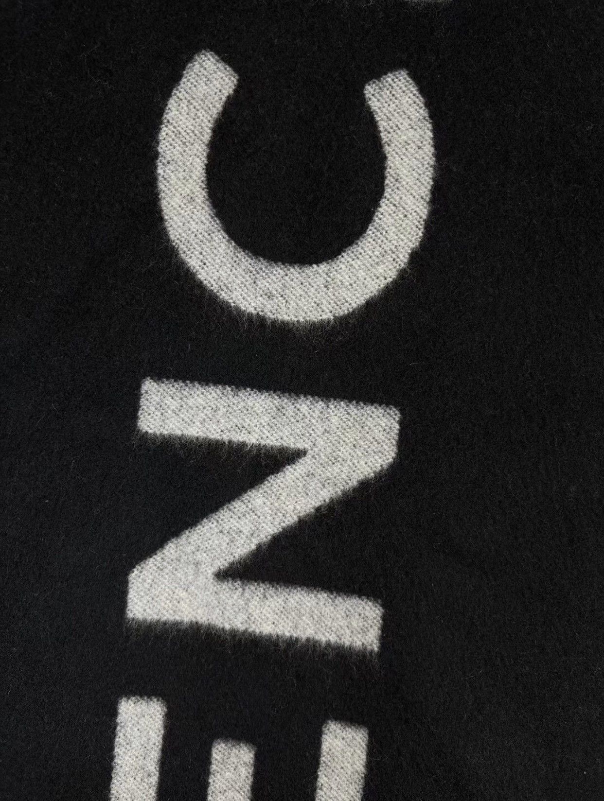 Balenciaga BALENCIAGA black and gray letter logo cashmere scarf2412- Size ONE SIZE - 3 Thumbnail