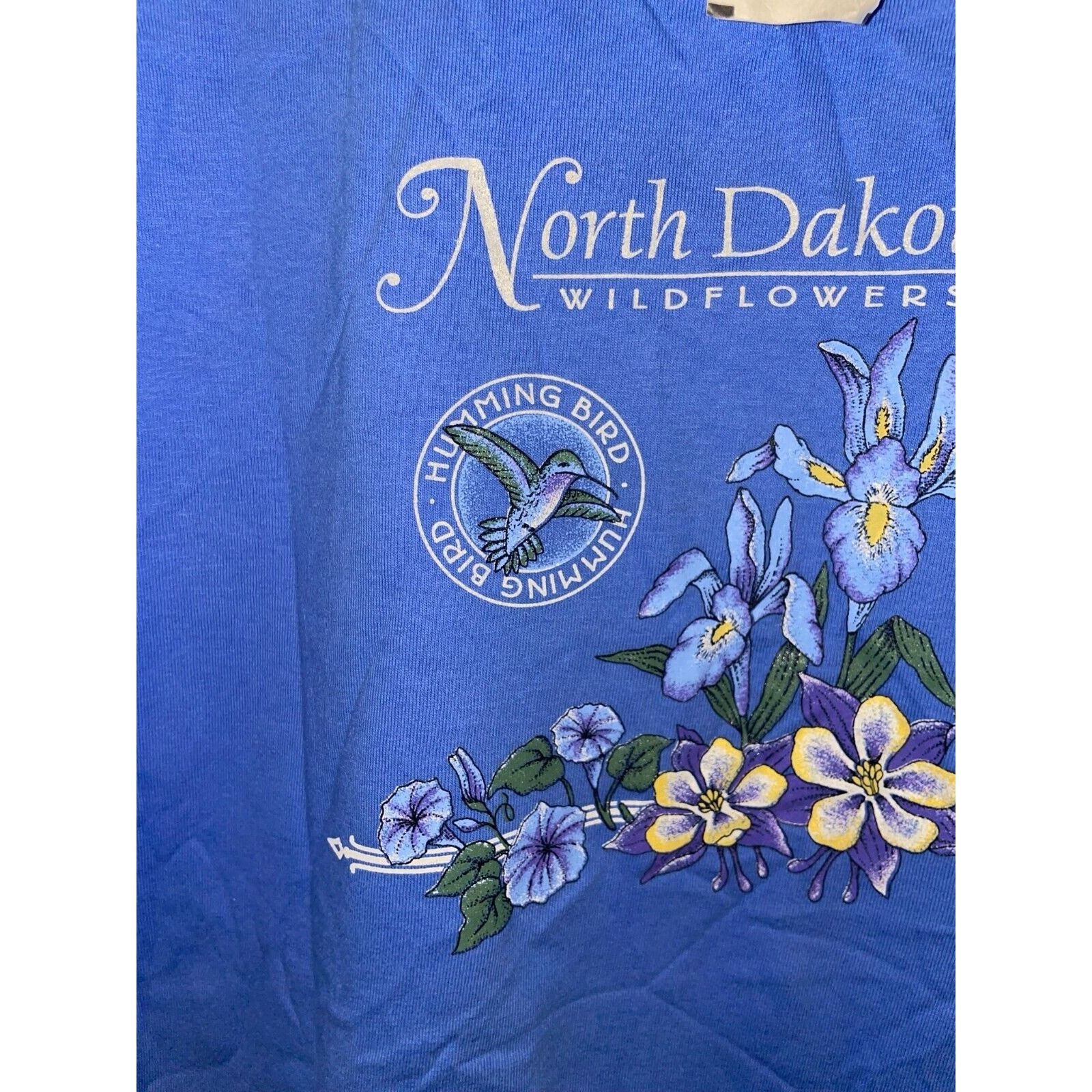 Anvil Vintage North Dakota Shirt Wildflower Flower Blue Tee 90s L Size US L / EU 52-54 / 3 - 2 Thumbnail