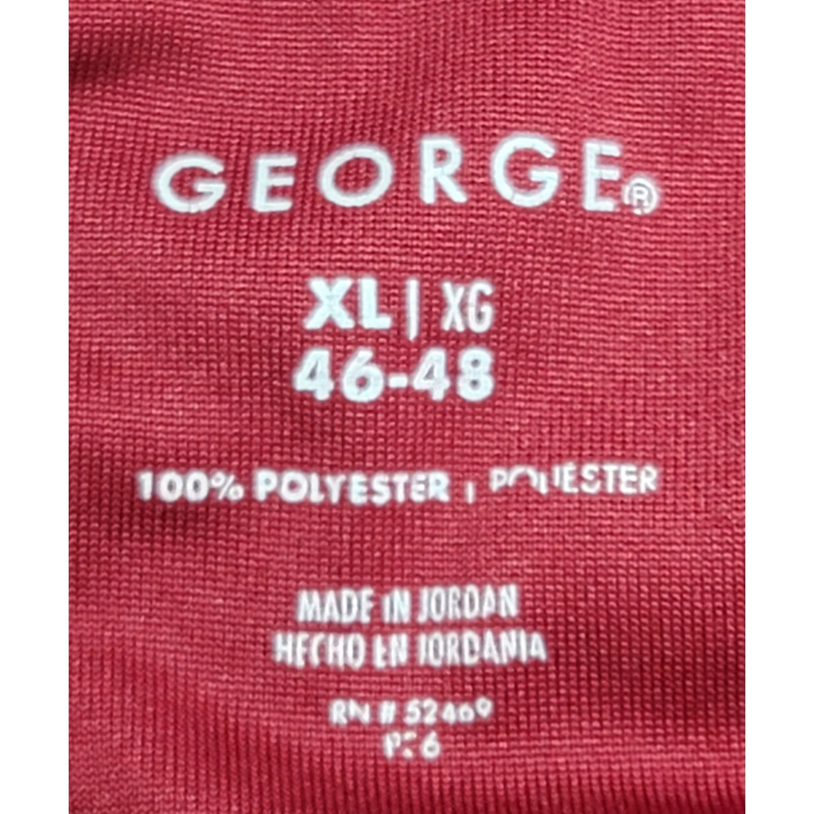 George George Burgundy Striped Polo Shirt XL Lightweight Soft Size US XL / EU 56 / 4 - 4 Thumbnail