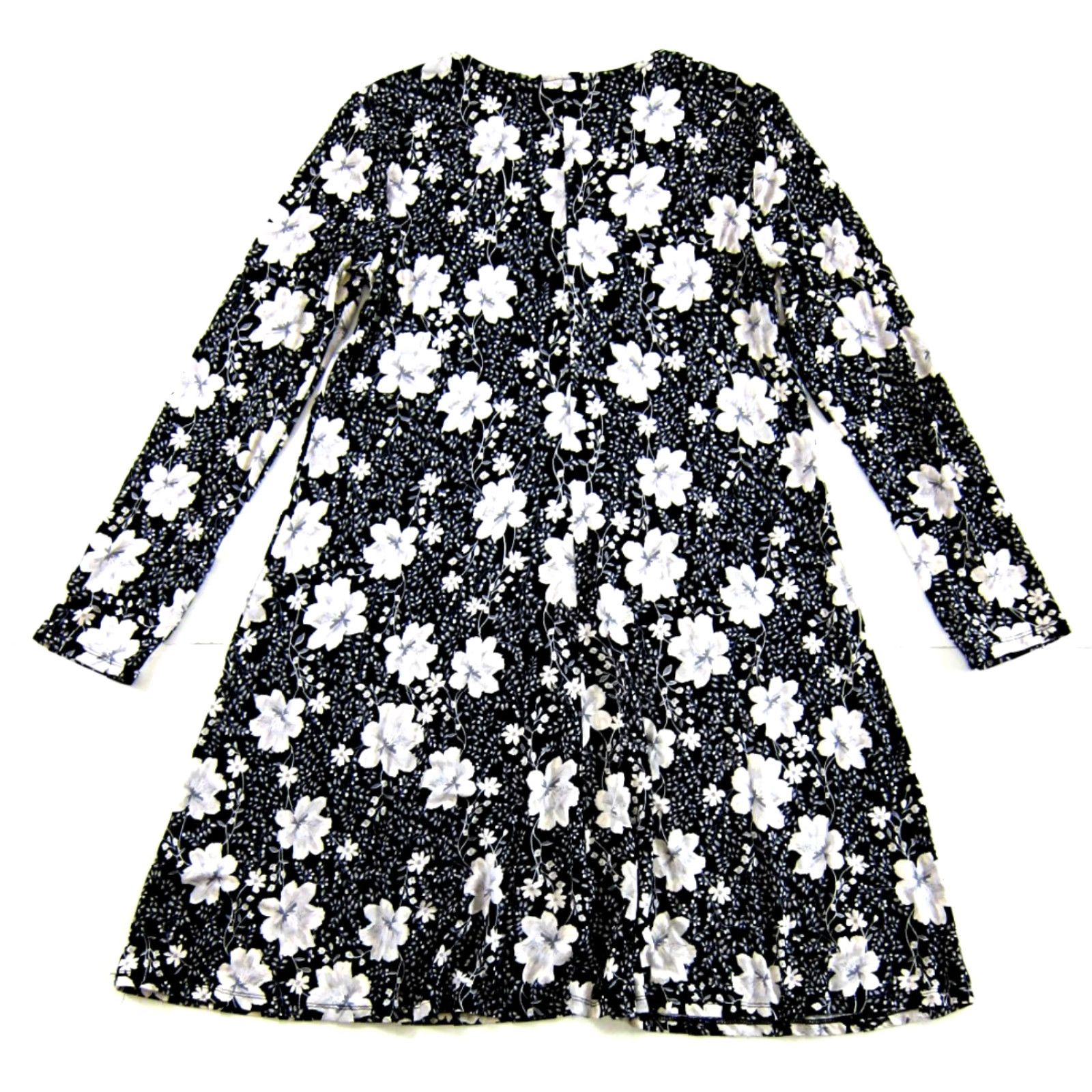 Old Navy Old Navy Dress Shirt S Womens Jersey Maxi Shift Tunic Floral Black Grey White Long Sleeve Size S / US 4 / IT 40 - 2 Thumbnail