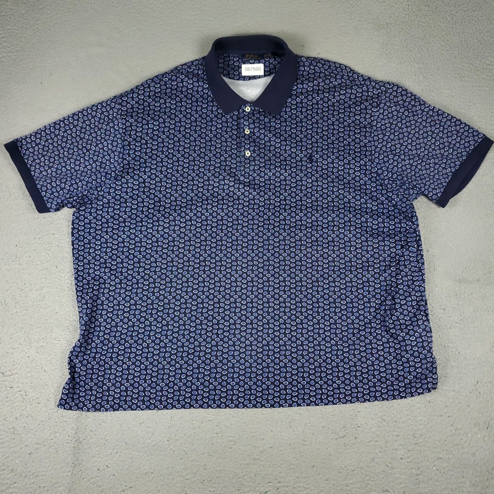 Ralph Lauren Ralph Lauren Polo Shirt Mens Big 4X Blue Paisley Polo Short Sleeve Button Collar Casual Everyday Dressy Sports Size US XXL / EU 58 / 5 - 3 Thumbnail