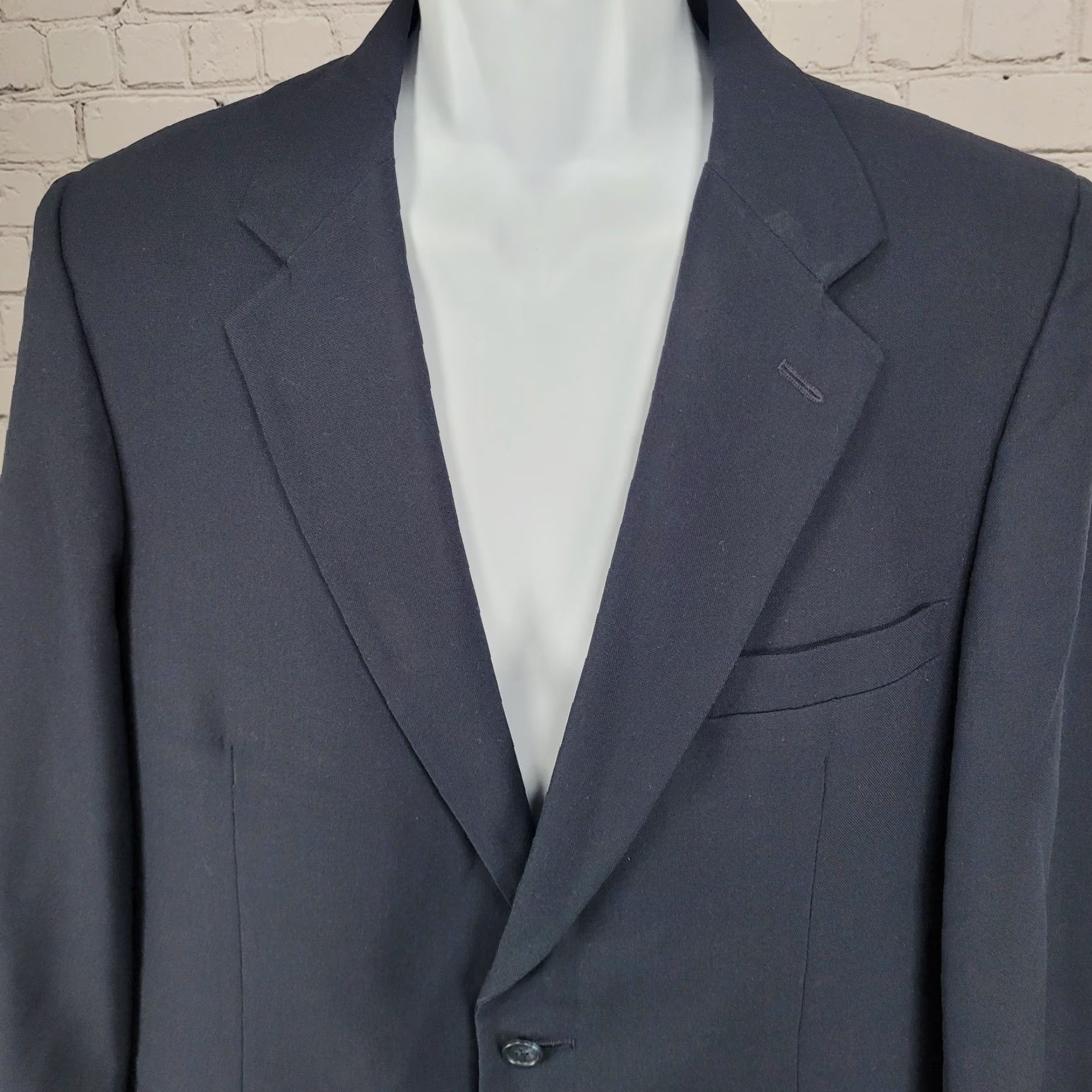 Vintage VINTAGE Pietro Rossi Blazer Suit Coat Navy 2 Button Vented Notch Sport Coat Men 39 Size 40R - 6 Thumbnail