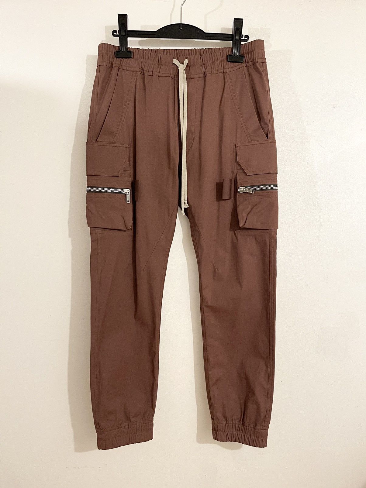 image of Rick Owens Ss21 Phlegethon Throat Mastodon Cargo Pants in Maroon, Men's (Size 34)