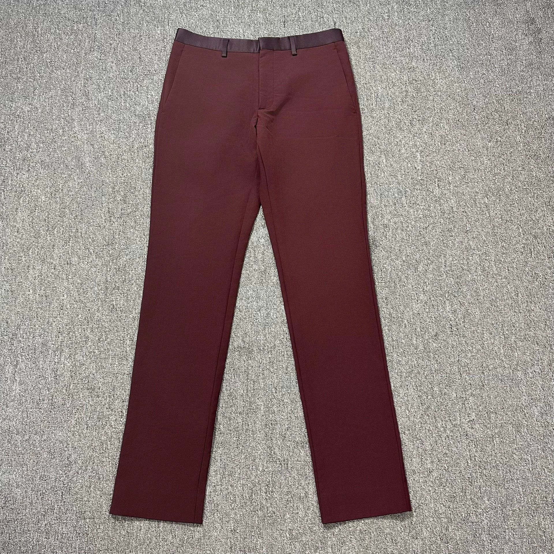 Dior Dior Wine Red Satin-Paneled Trousers 44 Size US 28 / EU 44 - 1 Thumbnail