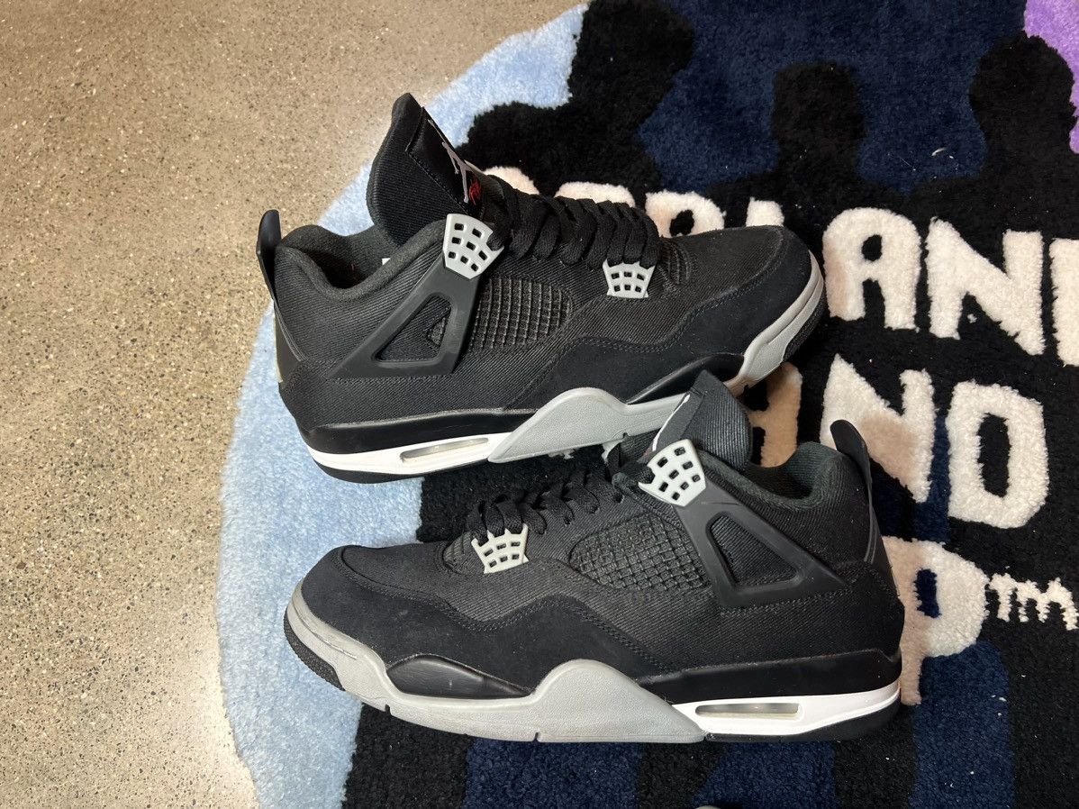 image of Jordan Nike Air Jordan 4 Black Canvas Shoes, Men's (Size 11.5)