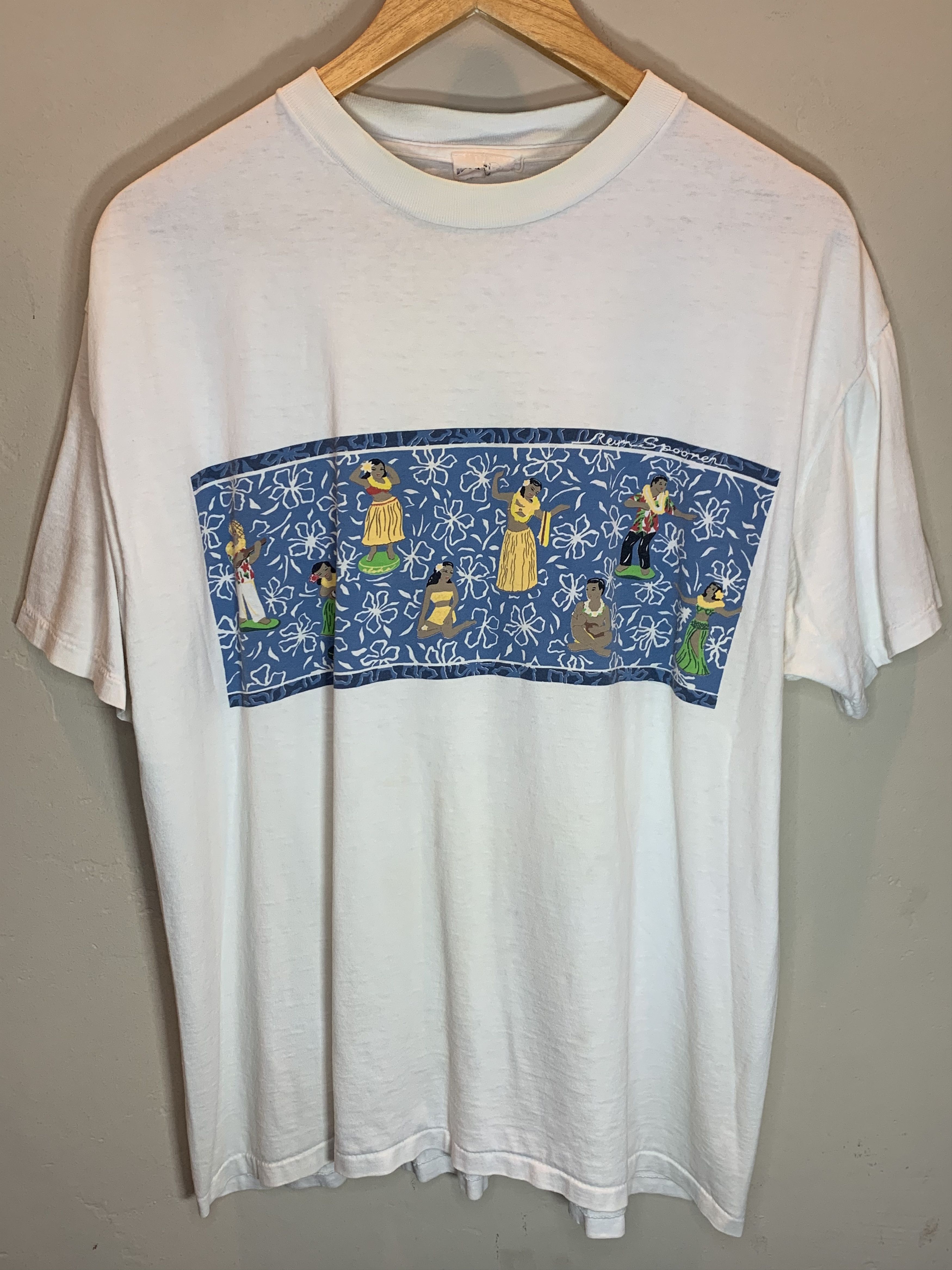 Reyn Spooner RARE* Vintage Reyn Spooner Hula Tiki Art Single Stitch Shirt Size US L / EU 52-54 / 3 - 1 Thumbnail