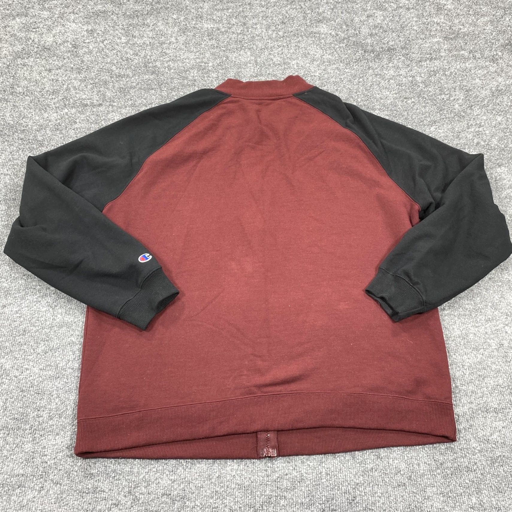 Champion Champion Jacket Mens XL Maroon Black Full Zip Raglan Sweatshirt Authentic Size US XL / EU 56 / 4 - 4 Thumbnail