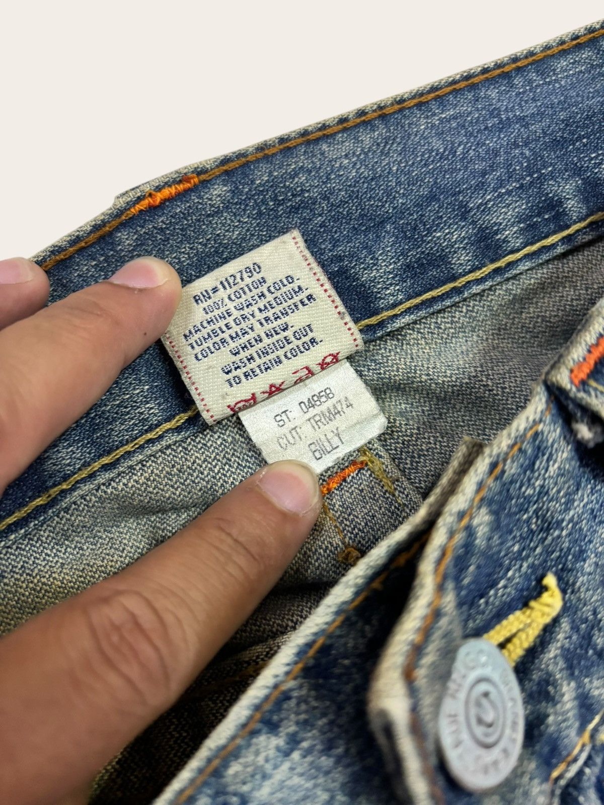 True Religion Vtg True Religion BILLY Distress Flared Yellow Faded Jeans Size US 34 / EU 50 - 14 Thumbnail