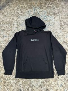 Supreme swarovski box logo hooded 2024 sweatshirt black