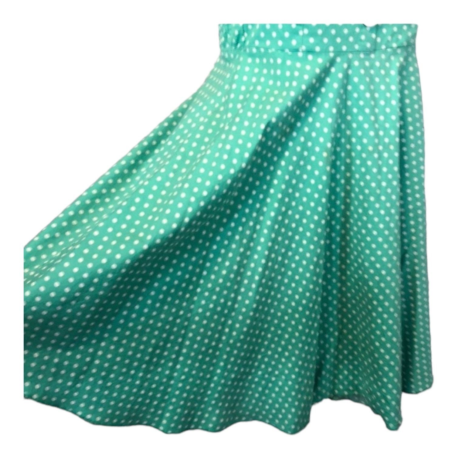 Vintage Sara U.S.A Vtg Retro Pin Up Halter Dress Green polkdot large Size L / US 10 / IT 46 - 10 Thumbnail