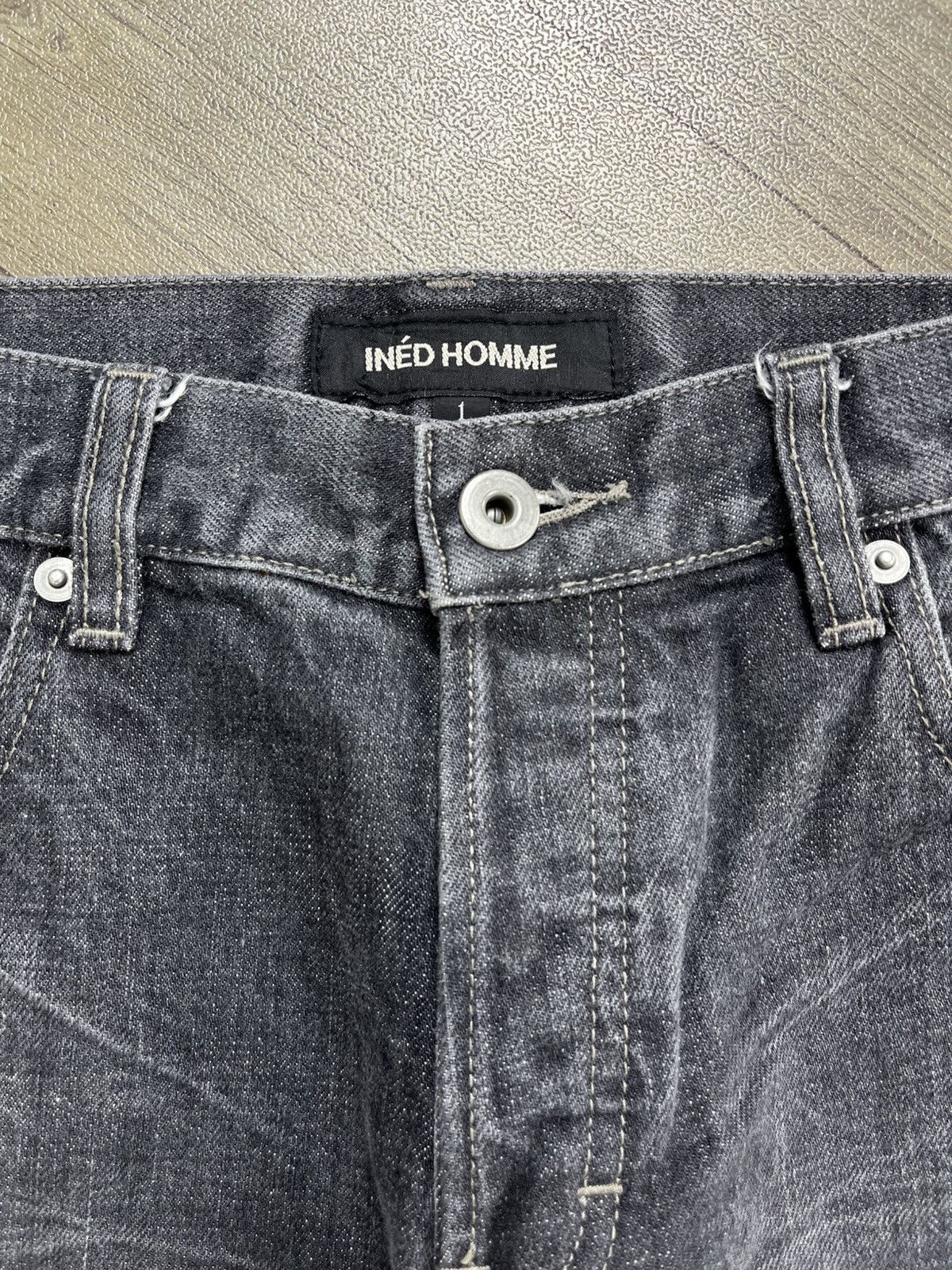 Yohji Yamamoto Vintage Ined Homme Yohji Yamamoto Black Faded Jeans Size US 30 / EU 46 - 5 Thumbnail