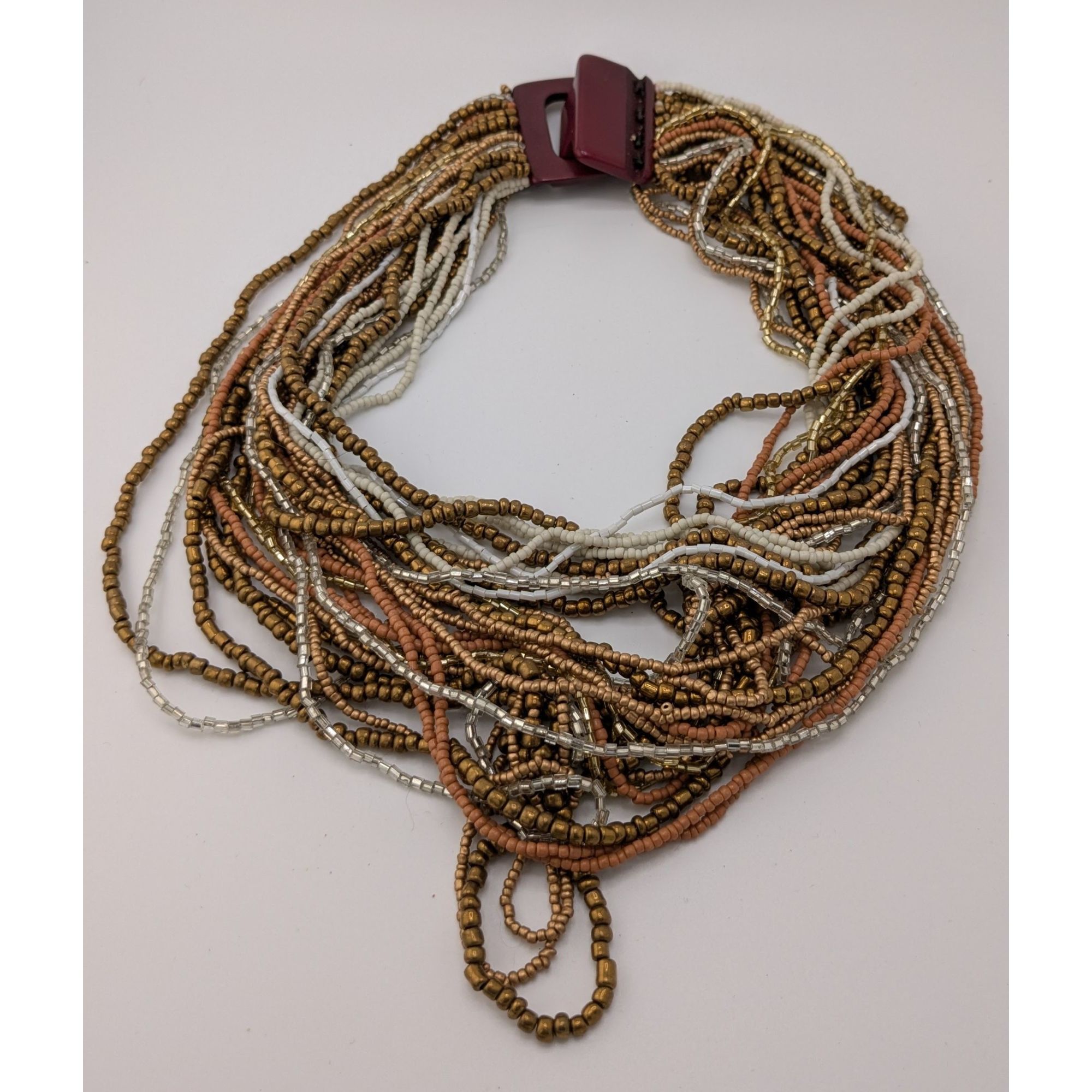Other Vintage Layered Glass Beaded Necklace With Chunky Lucite Cla Size ONE SIZE - 5 Thumbnail