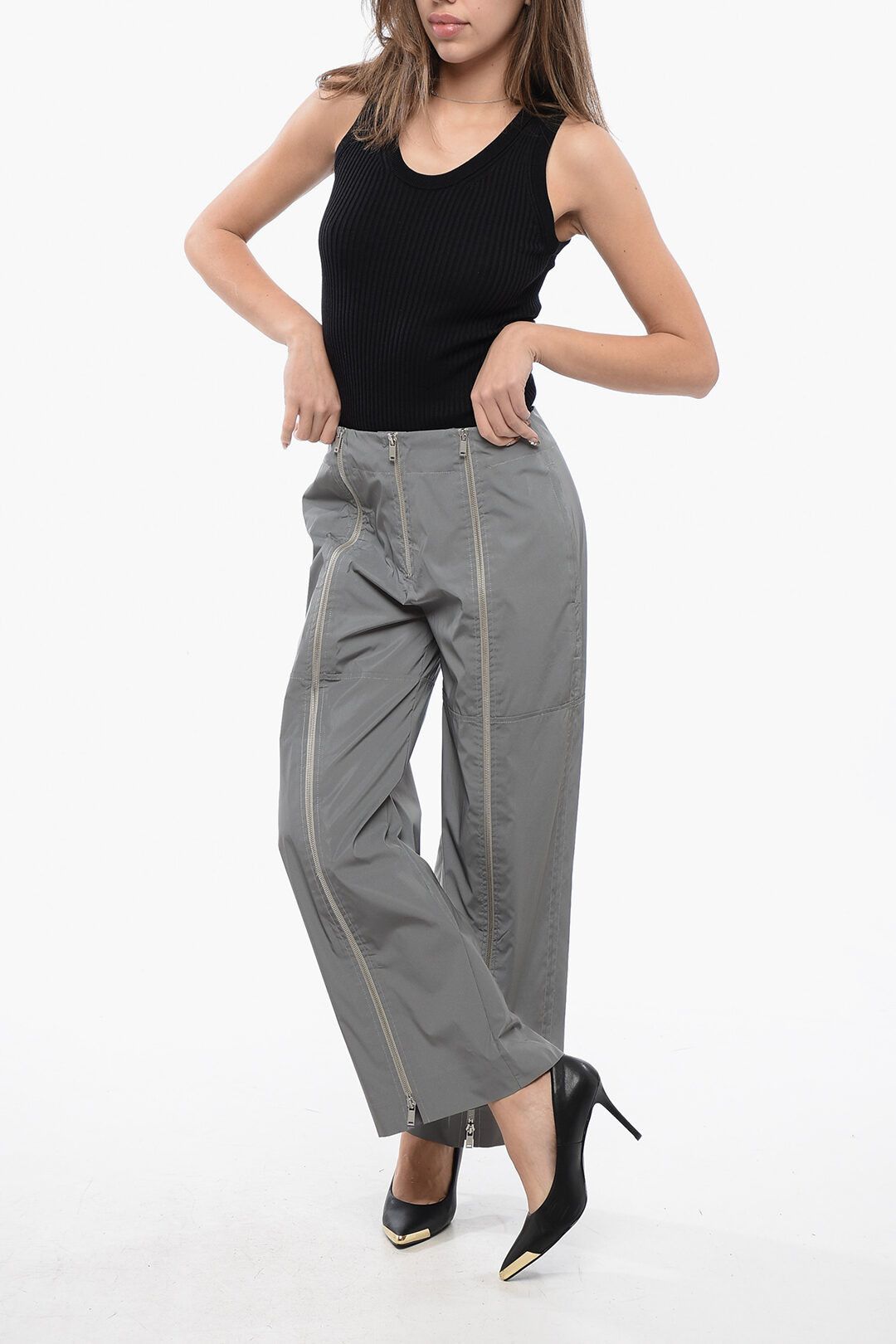Jil Sander og1mm1225 Reflector Cropped Pant in Silver Size 28" / US 6 / IT 42 - 4 Thumbnail