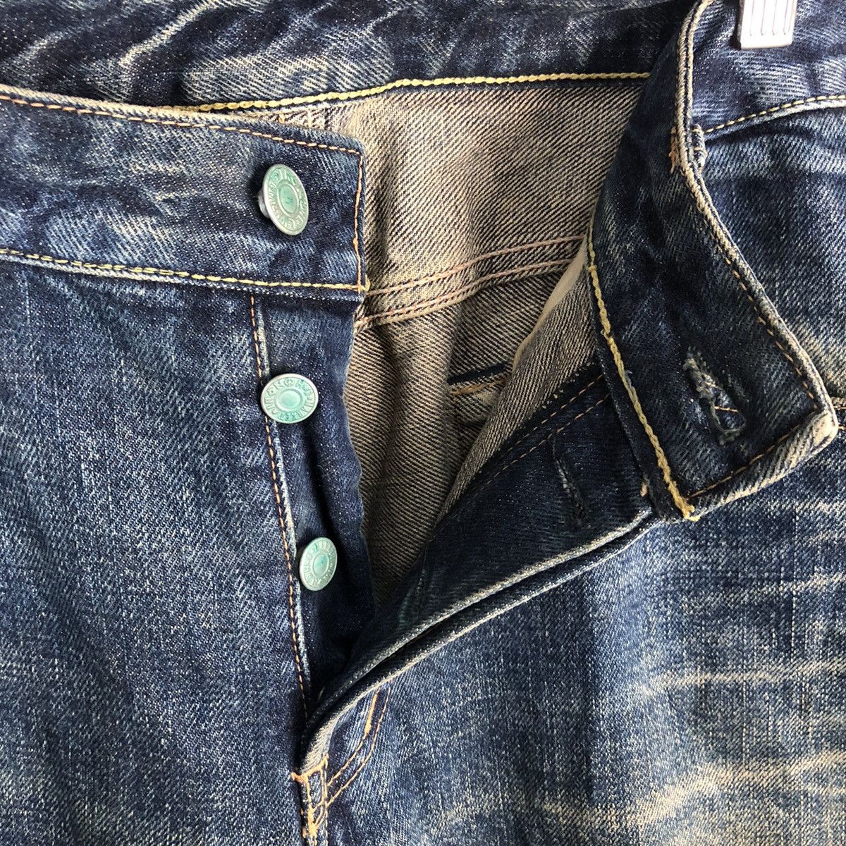 HOLLYWOOD RANCH MARKET DLL HRM Hollywood Ranch Market Blue Denim jeans Pants #C131 Size US 33 - 10 Thumbnail