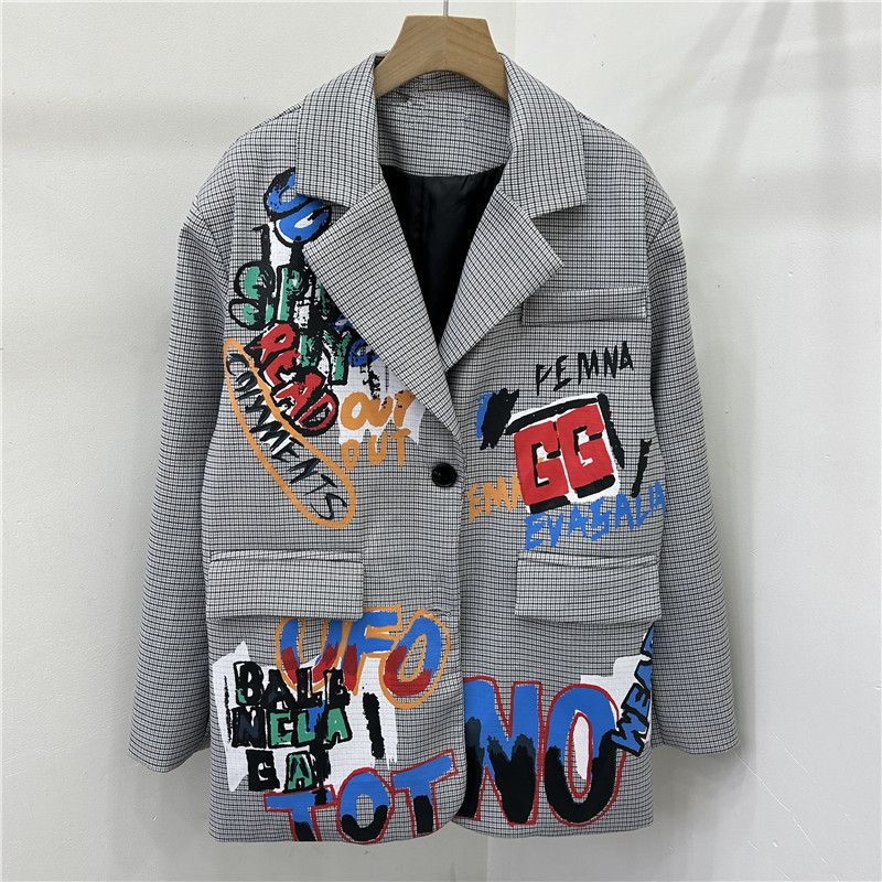 Other graffiti plaid loose suit jacket Size M / US 6-8 / IT 42-44 - 1 Thumbnail