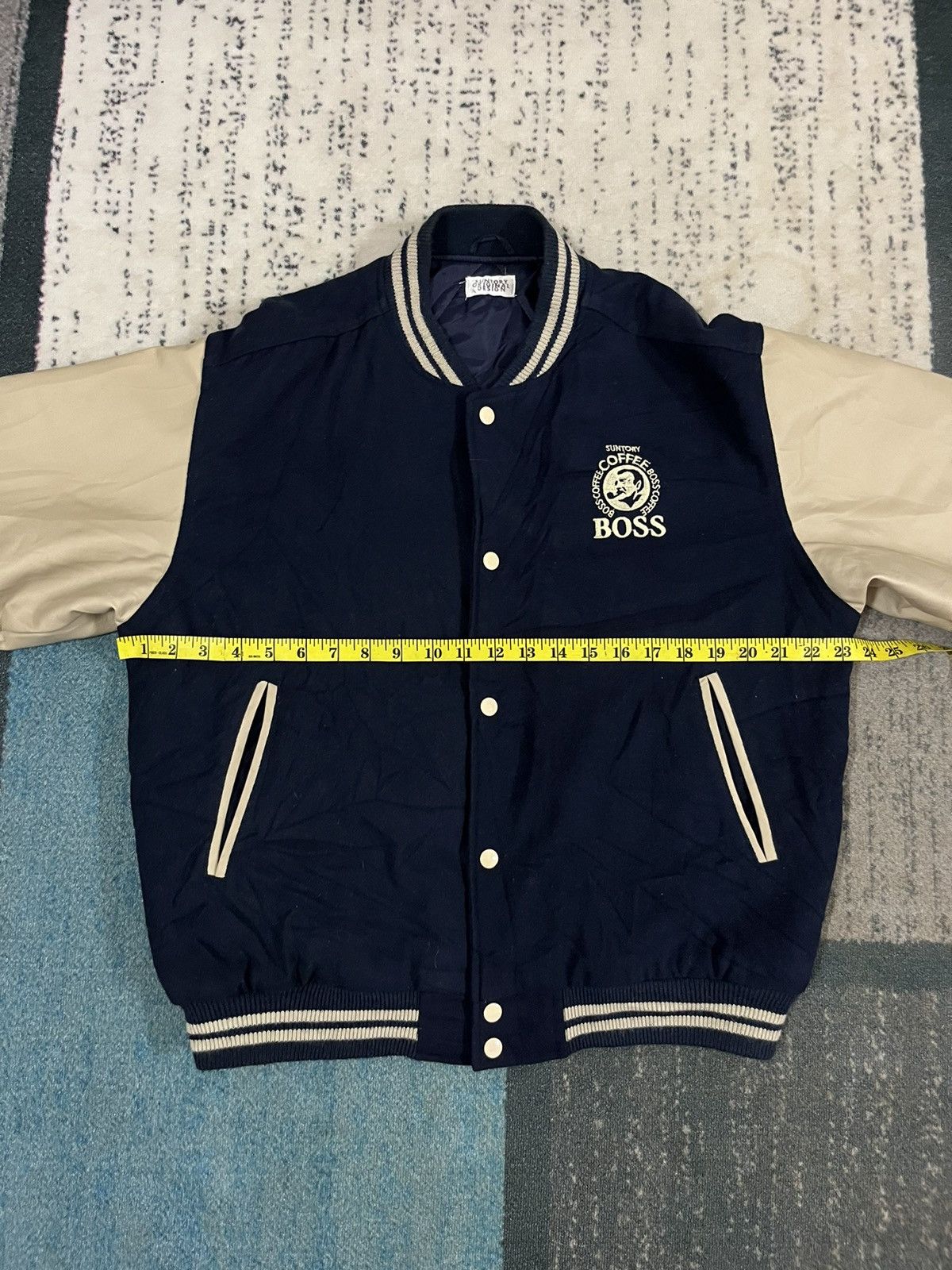 Japanese Brand Suntory Coffee Boss Embroidered Big Logo Varsity Jacket Size US L / EU 52-54 / 3 - 15 Thumbnail