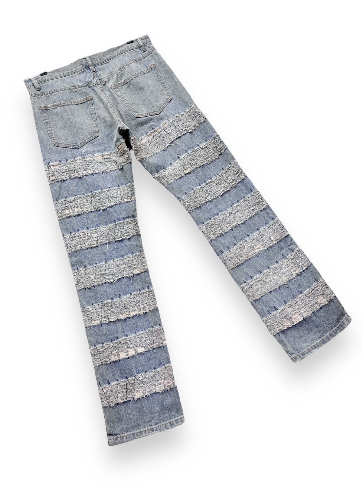 Japanese Brand 🔥RARE🔥Vtg GUMU INTERNATIONAL Designer Distressed Lightwash Size US 32 / EU 48 - 4 Thumbnail