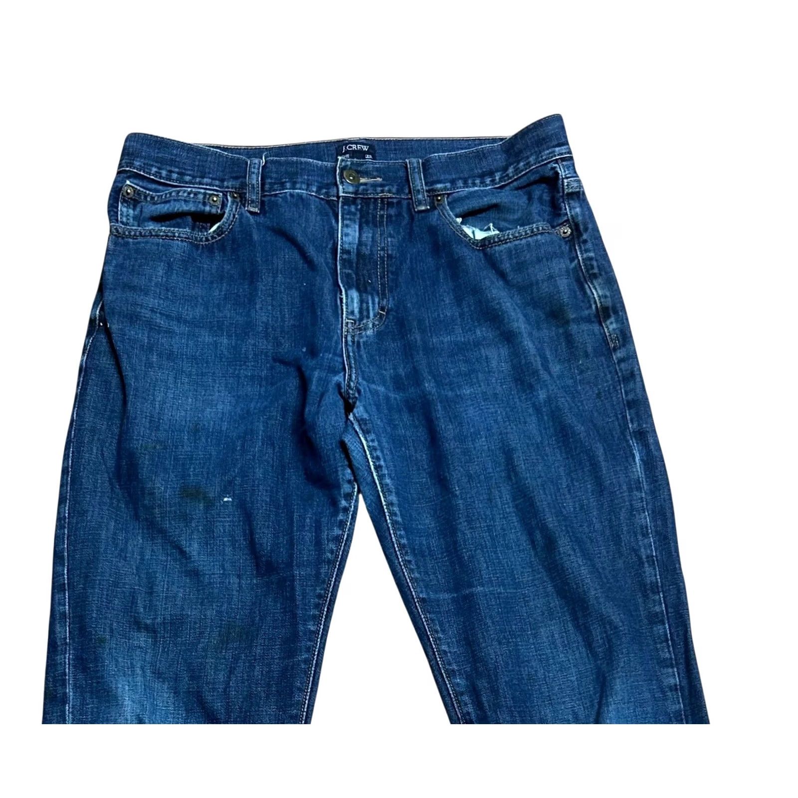 J.Crew J.CREW Jeans Mens 32x34 The Bleecker Athletic Fit Straight Leg Dark Wash Read Read Reading? Size US 32 / EU 48 - 5 Thumbnail