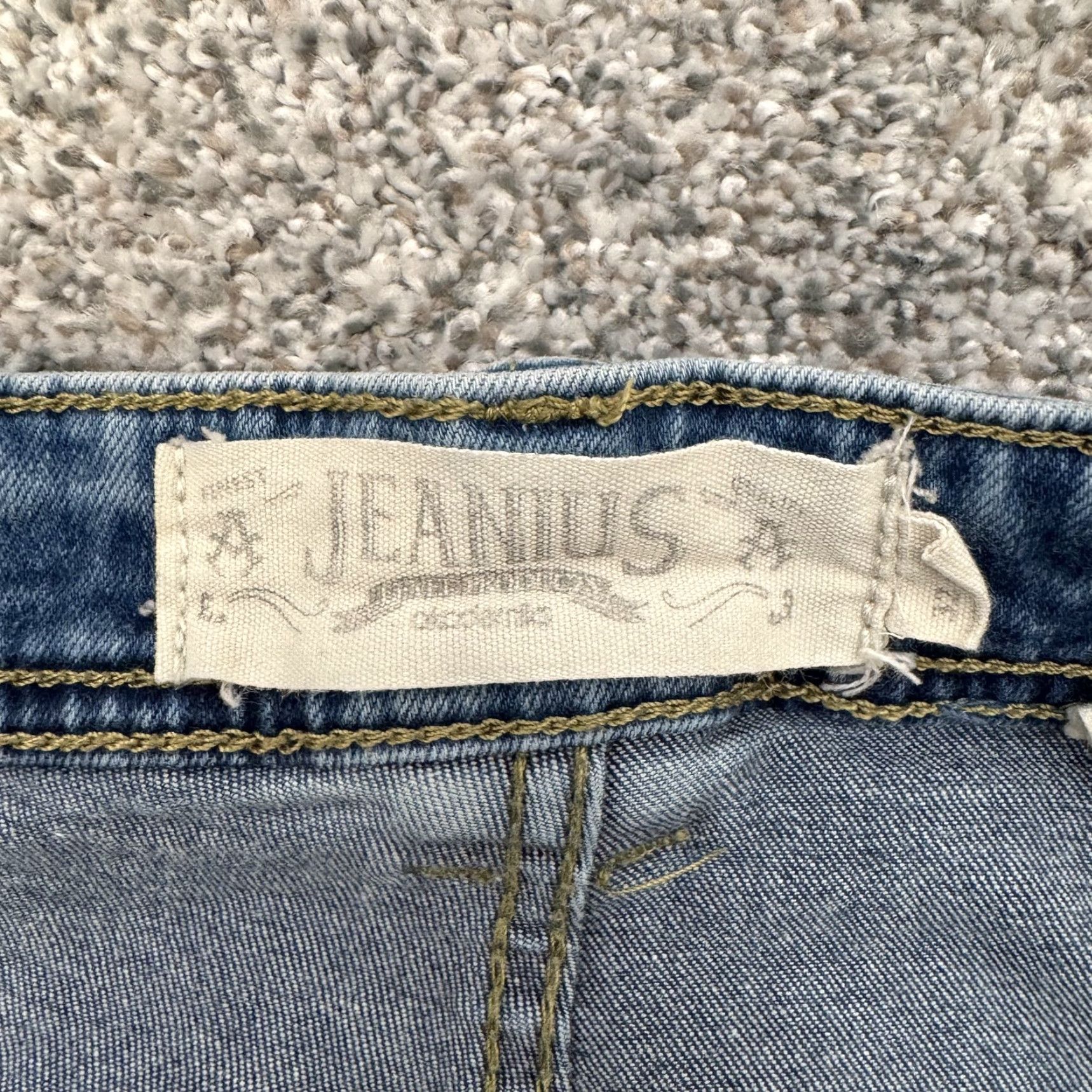 Denime Jeanius Jeans Mens 32x32 Blue Distressed Denim Slim Fit Classic Casual Pants Jeans Size US 32 / EU 48 - 7 Thumbnail